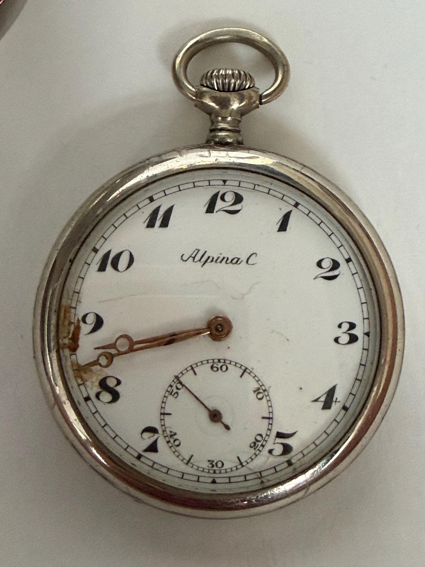 Alpina c zakhorloge, antique pocket watch in case