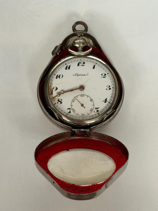 Alpina c zakhorloge, antique pocket watch in case