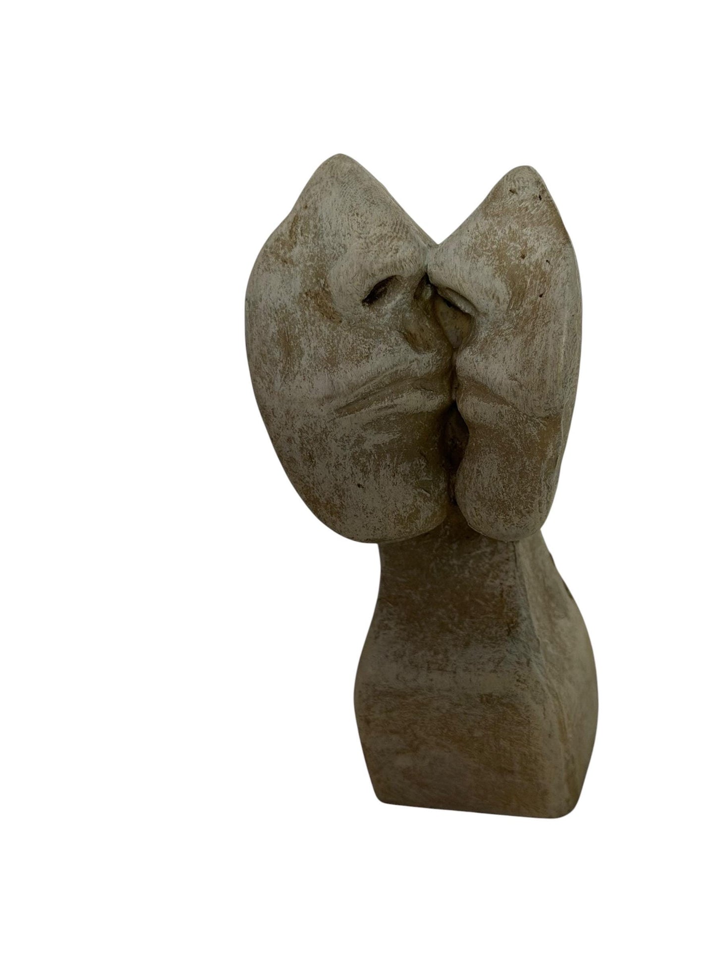 Hans Kuyper - de Kus - the Kiss - Signed soapStone small keepsake love Sculpture Abstract  Modernist Figurative dutch delft artist