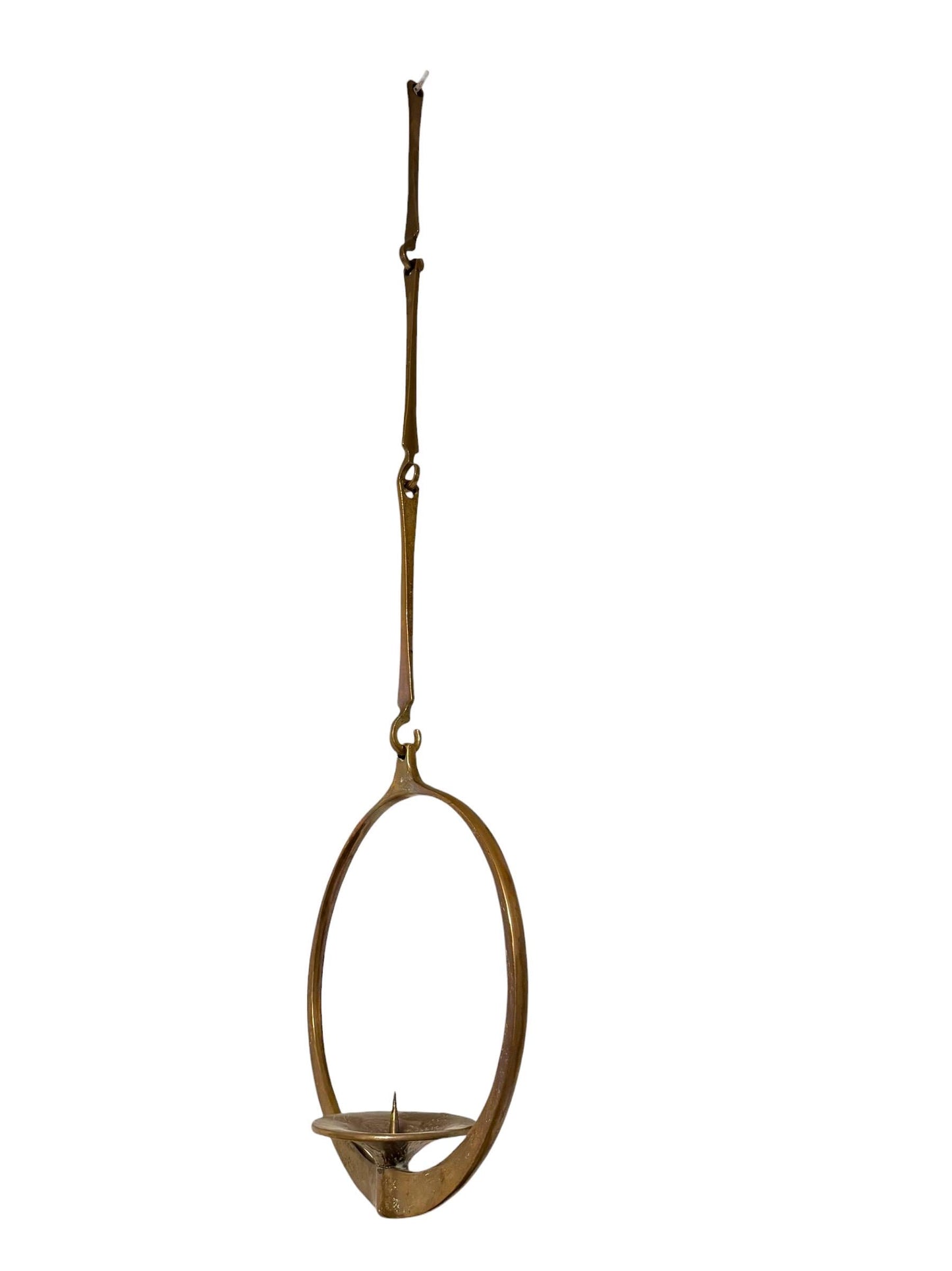 Harjes Metallkunst Bronze Hanging Candle Holder Brutalist Mid Century Germany designer ceiling light adjustable designer