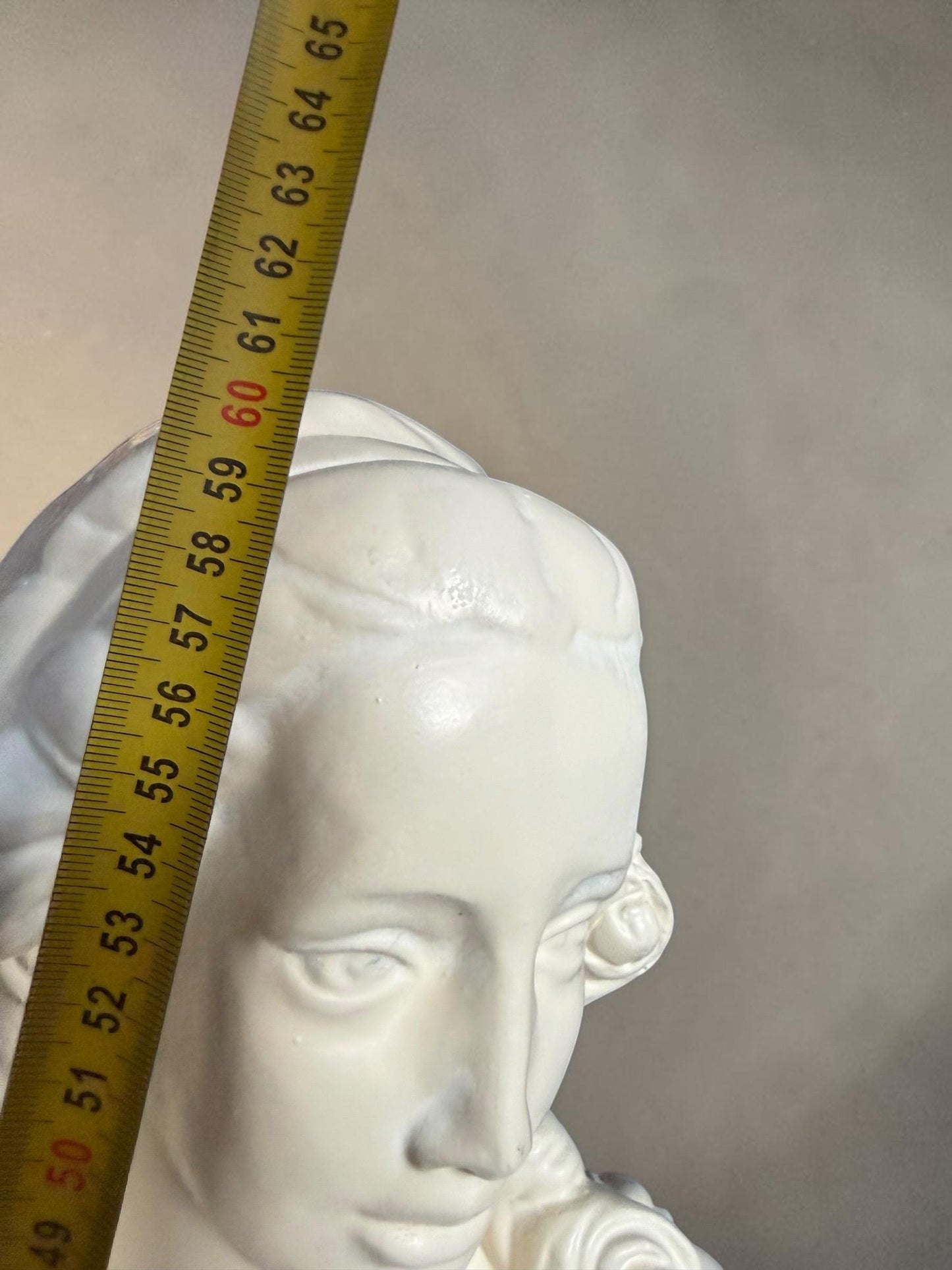 XL French Brocante Plaster Bust Romantic Lady Neoclassical Sculpture 60 cm Brocante classic antique. around 1920’s, France.