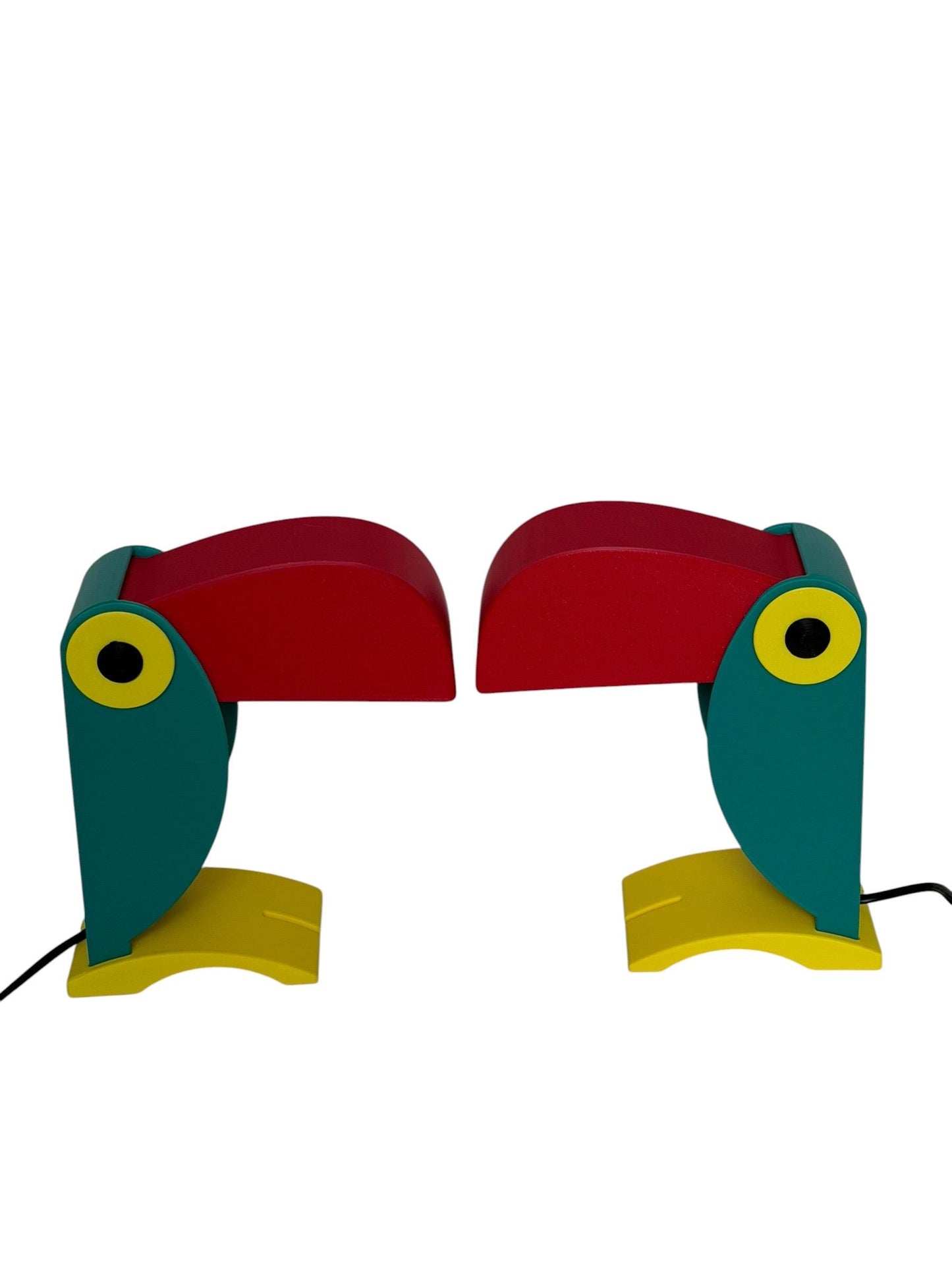 Toucan Desk Lamps, Italy, set 2 Memphis tablelamp designer bird desklamp tucan toekan table lamp bedside design child room playing nursery