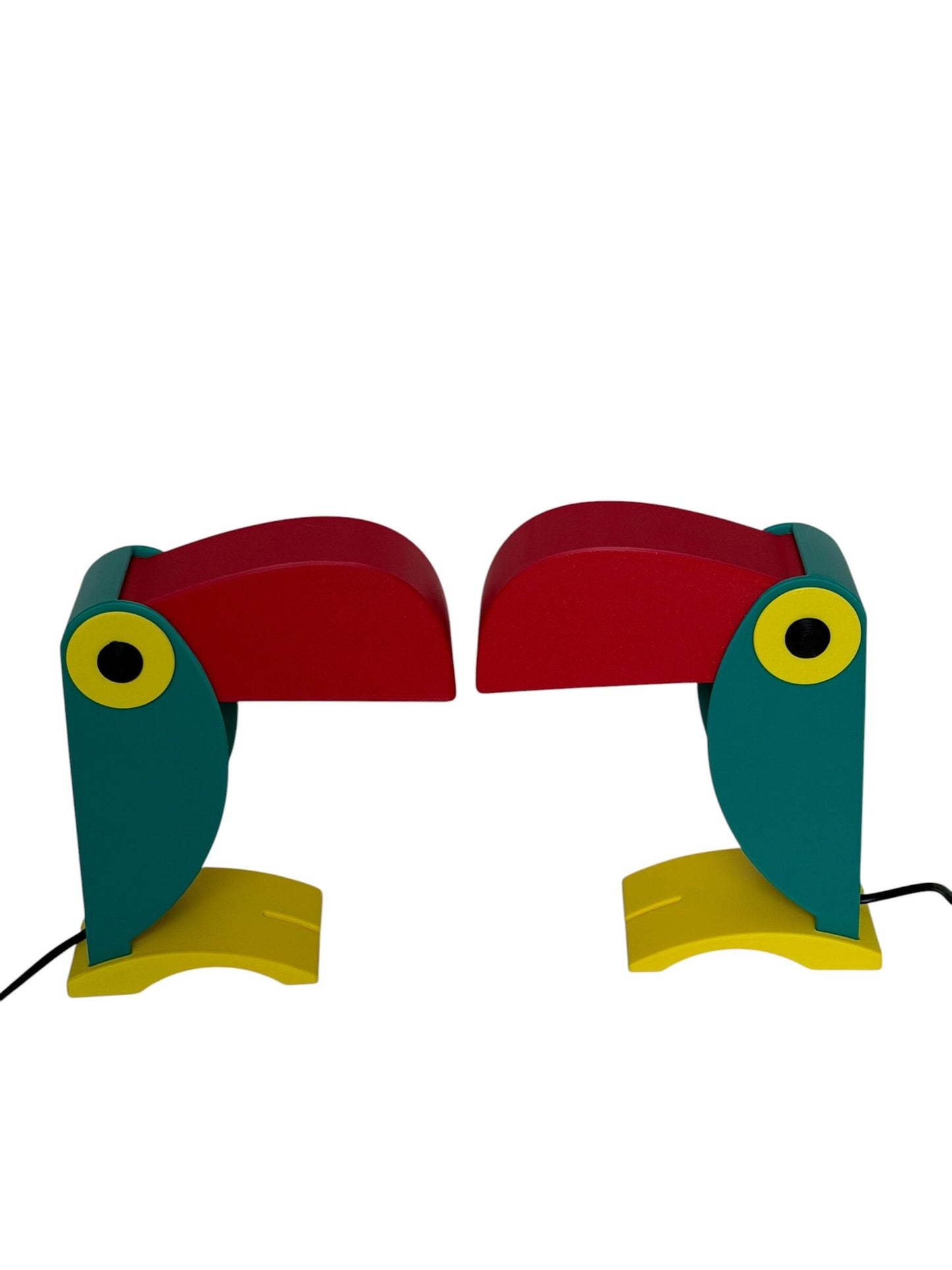 Toucan Desk Lamps, Italy, set of 2 Memphis tablelamp designer bird desklamp tucan toekan table lamp bedside design