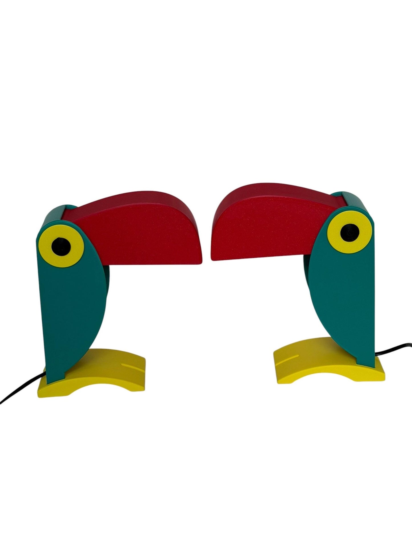 Toucan Desk Lamps, Italy, set 2 Memphis tablelamp designer bird desklamp tucan toekan table lamp bedside design child room playing nursery