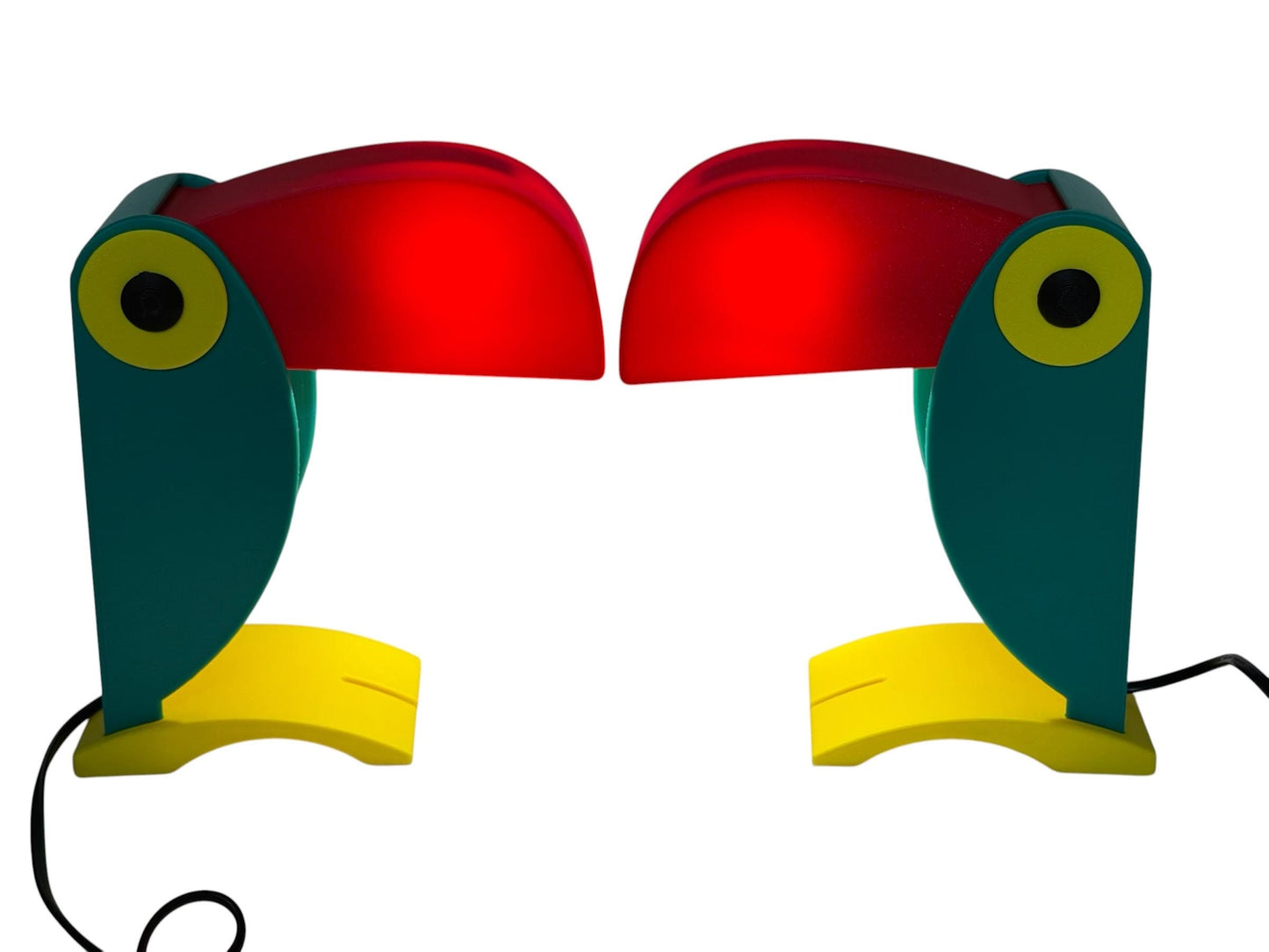 Toucan Desk Lamps, Italy, set of 2 Memphis tablelamp designer bird desklamp tucan toekan table lamp bedside design