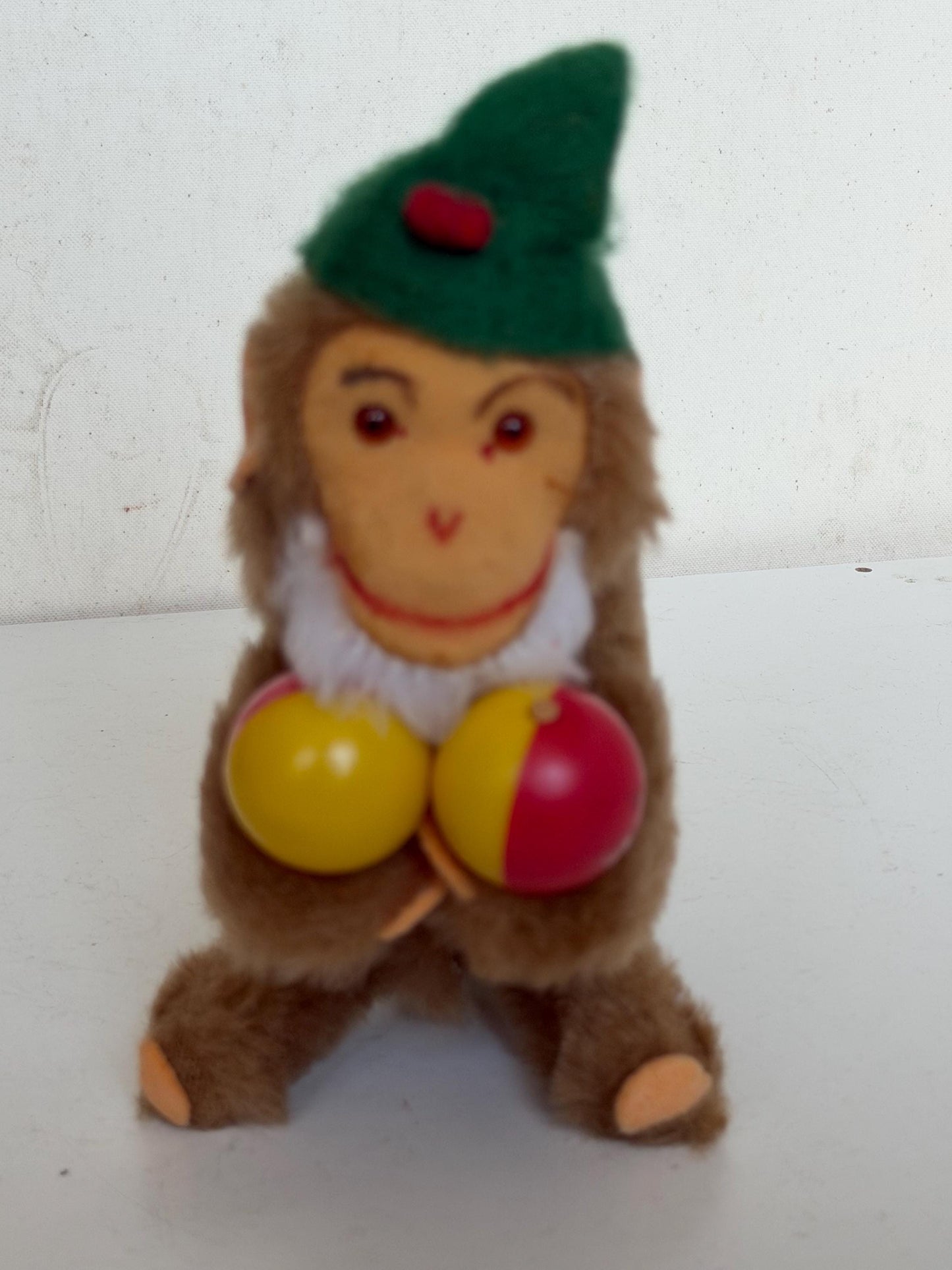 Carl Original mechanical toy Wind-Up Monkey with sambaBalls in Original Box – Mid-Century German Toy ape musician
