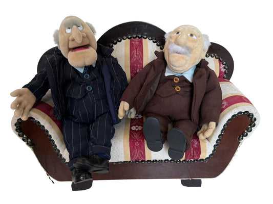 Waldorf and Statler Muppets on a Couch, Retired Collector's once in a lifetime Item! He he he he
