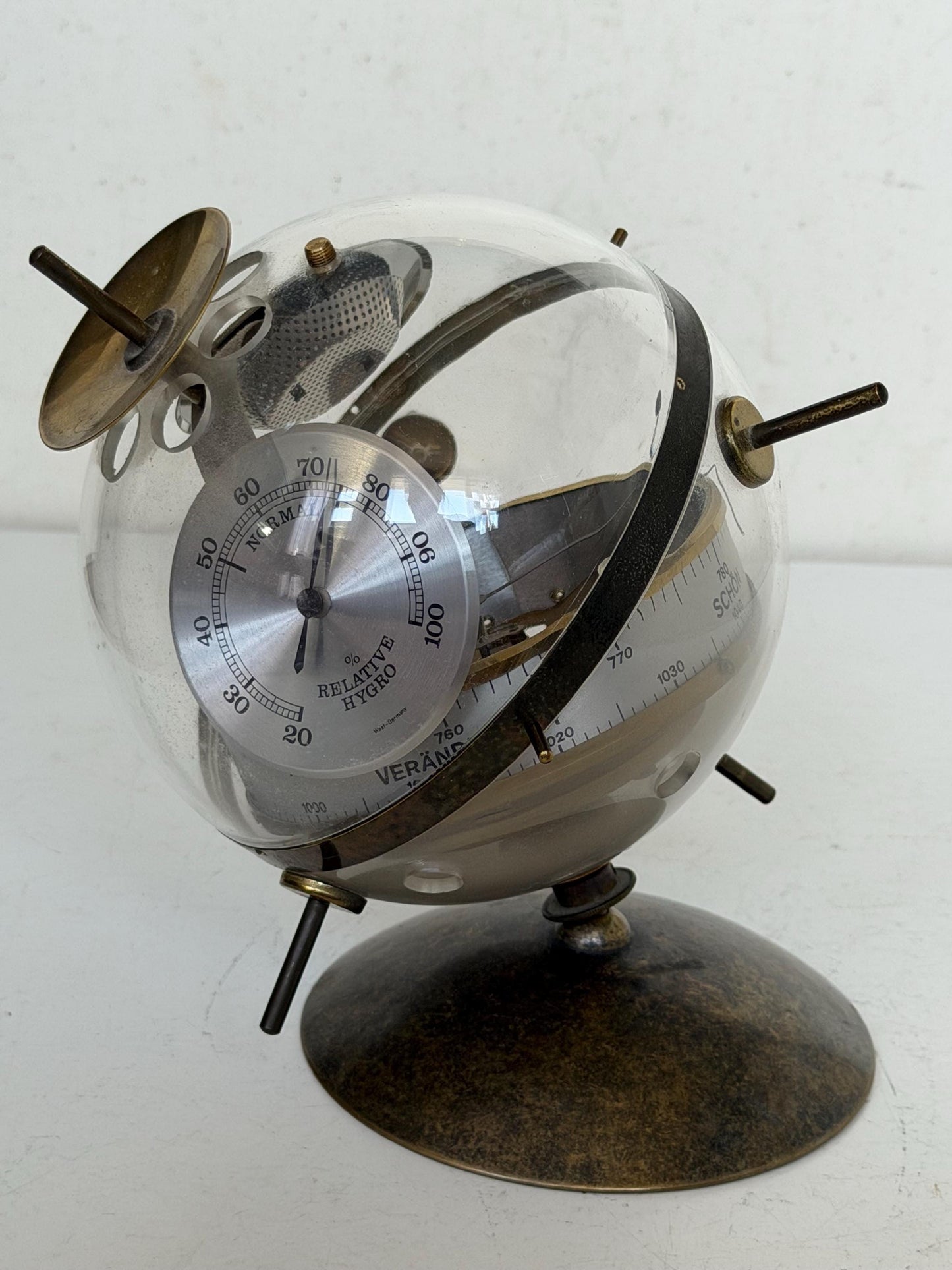 Weather station SPACE AGE SPUTNIK Mid Century German modernism 1950s design Barometer Thermometer Hygrometer design weatherstation, rare
