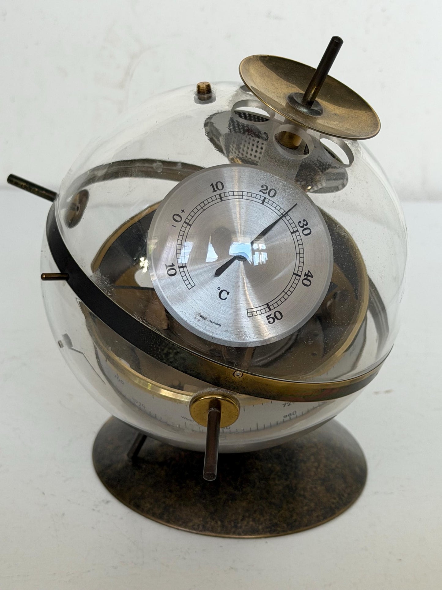Weather station SPACE AGE SPUTNIK Mid Century German modernism 1950s design Barometer Thermometer Hygrometer design weatherstation, rare