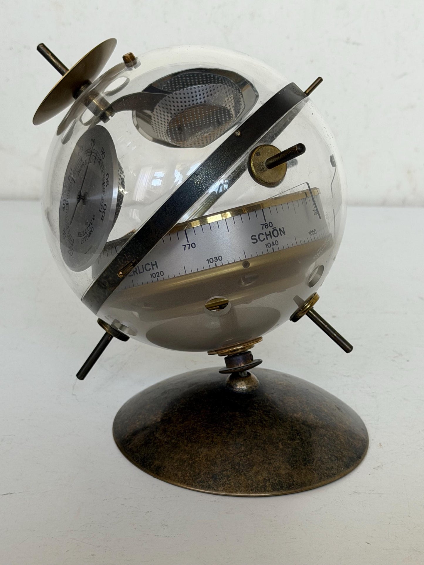 Weather station SPACE AGE SPUTNIK Mid Century German modernism 1950s design Barometer Thermometer Hygrometer design weatherstation, rare