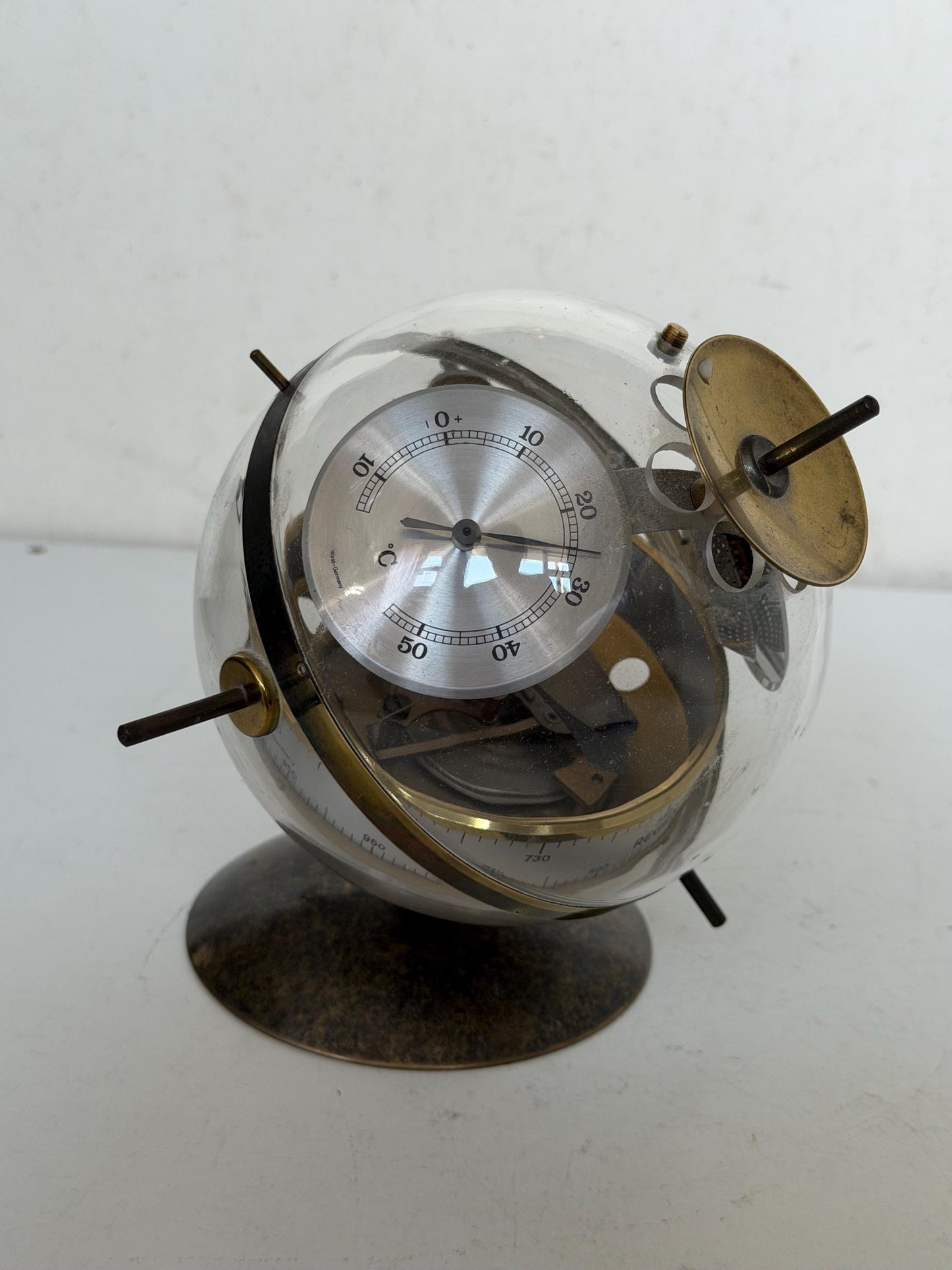 Weather station SPACE AGE SPUTNIK Mid Century German modernism 1950s design Barometer Thermometer Hygrometer design weatherstation, rare