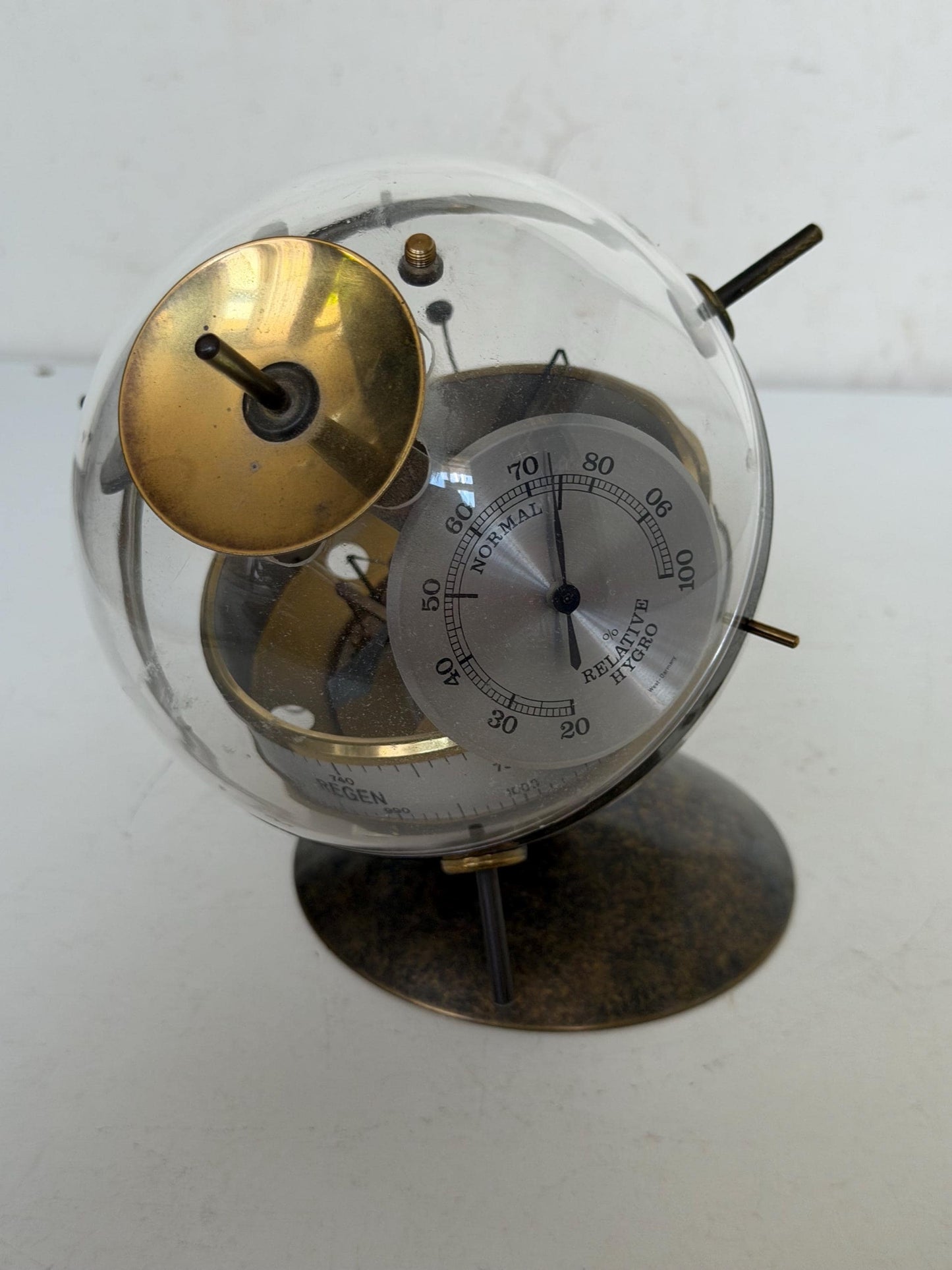 Weather station SPACE AGE SPUTNIK Mid Century German modernism 1950s design Barometer Thermometer Hygrometer design weatherstation, rare
