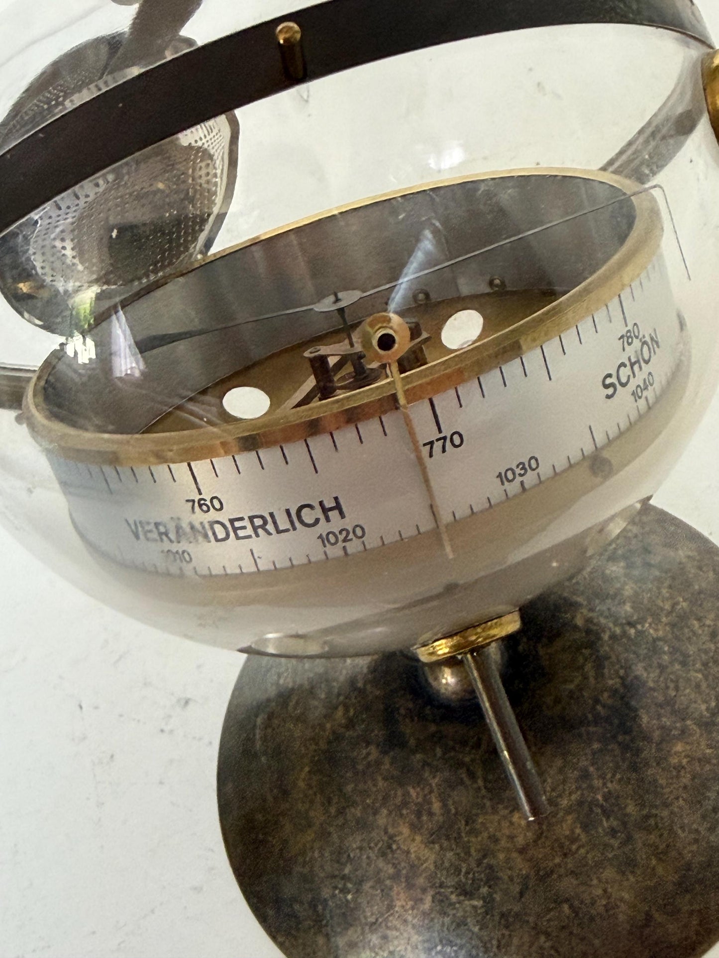Weather station SPACE AGE SPUTNIK Mid Century German modernism 1950s design Barometer Thermometer Hygrometer design weatherstation, rare