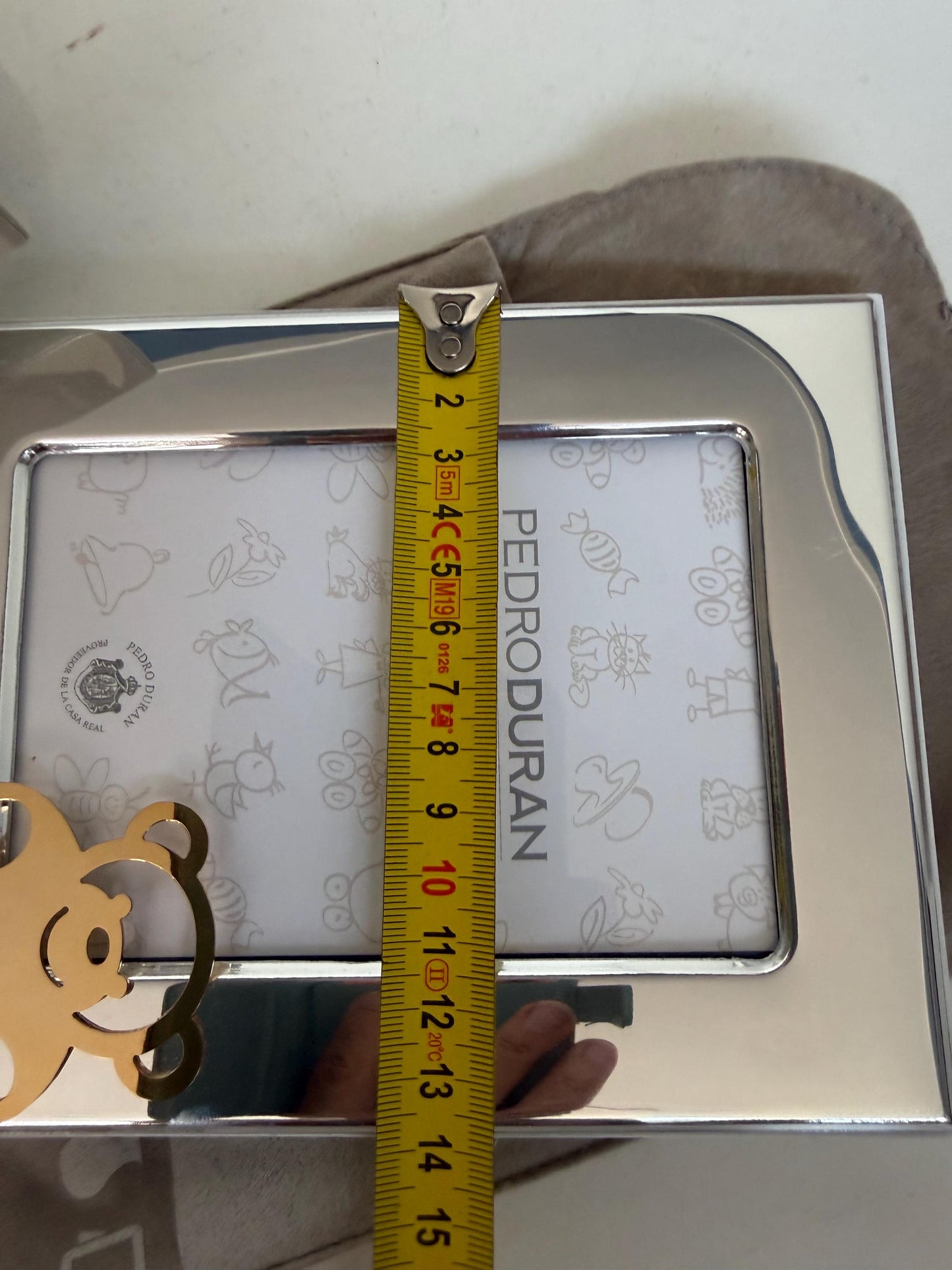 Pedro Duran silver and gold vintage spanish baby photoframe, boxed newborn shower christening gift luxury exlusives. Bear
