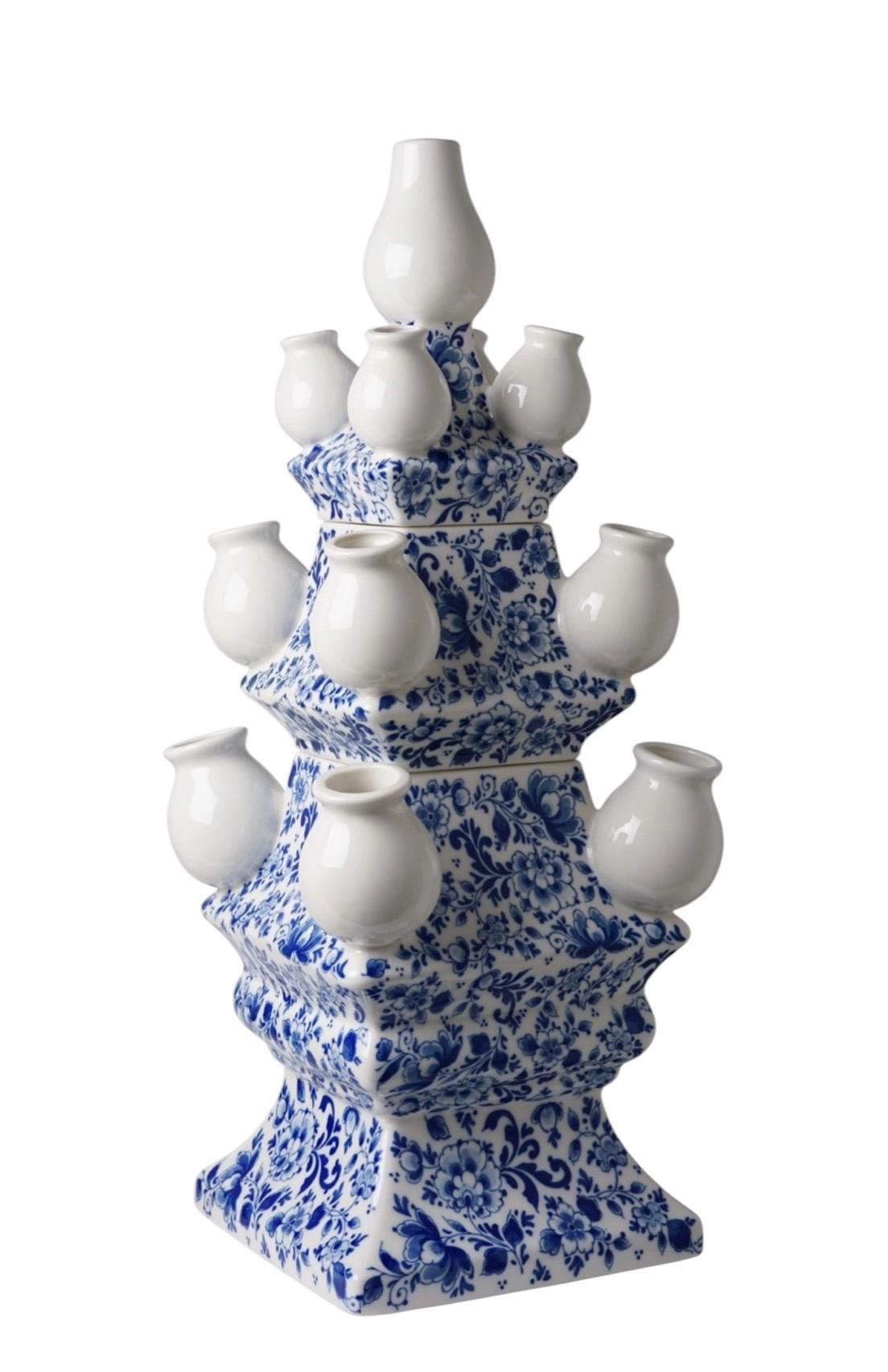 Delft blue Holland Tulip Vase, Dutch, Gallery vase,  vintage, Mint Condition Ceramic