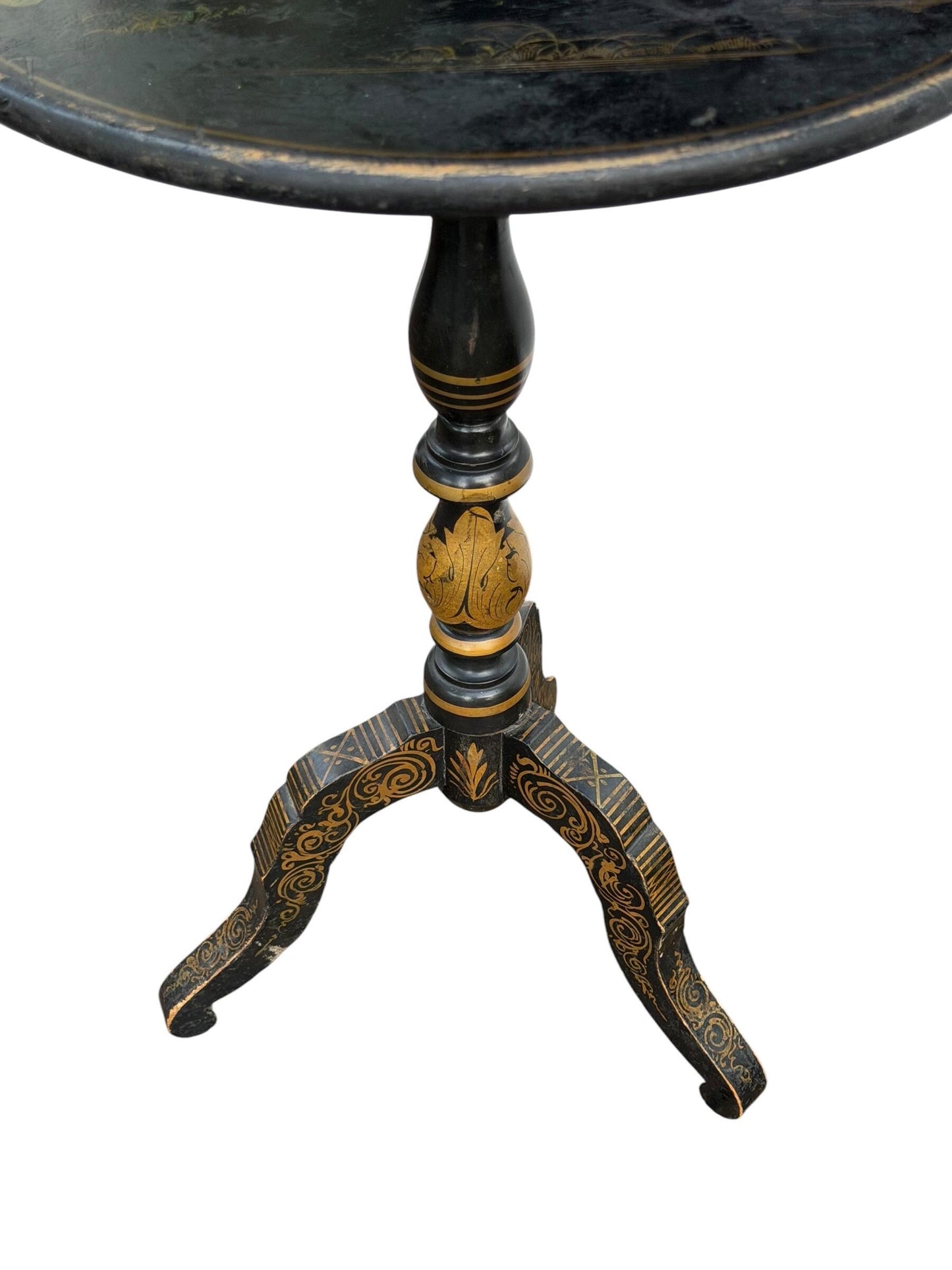 napoleon III tilt top chinoiserie table, 1850-1870, France. French antique sidetable, a beauty