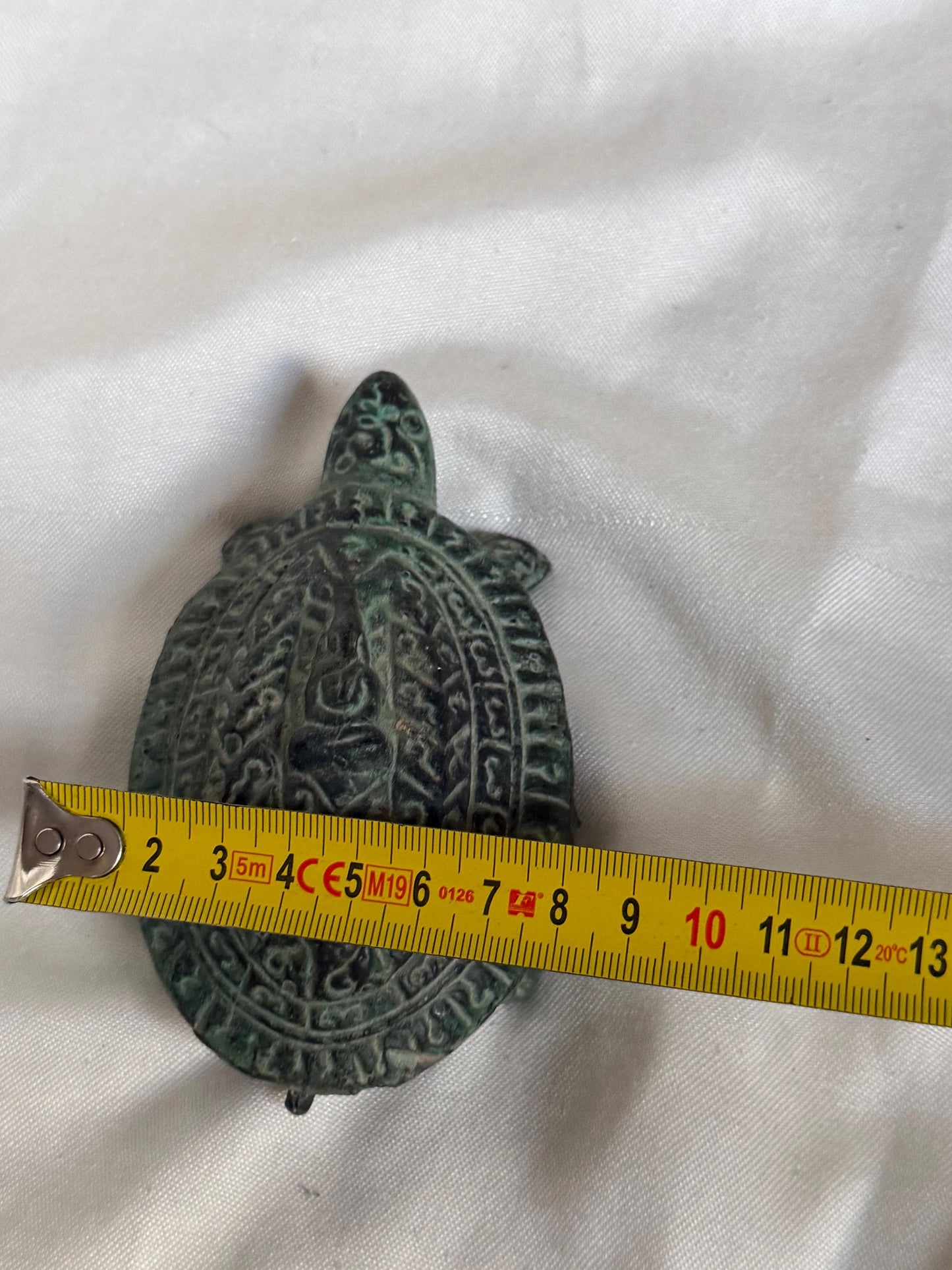 Vintage Tibetan Bronze Turtle with Buddhist Symbols, Traditionally associated with longevity, protection, good fortune, asian & ethnographic
