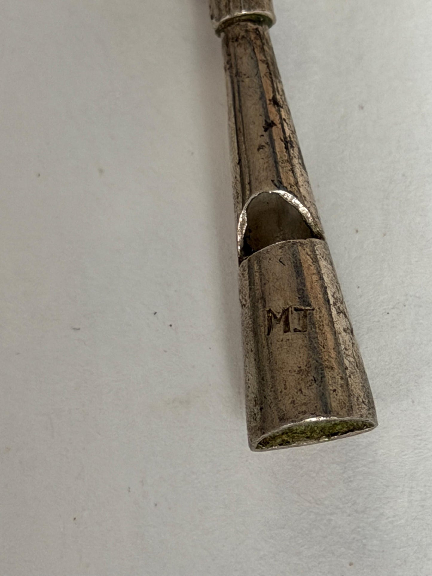 Antique European Silver Baby Rattle flute Three Bells 19th Century baby Toy nursey child shower giftbaby
