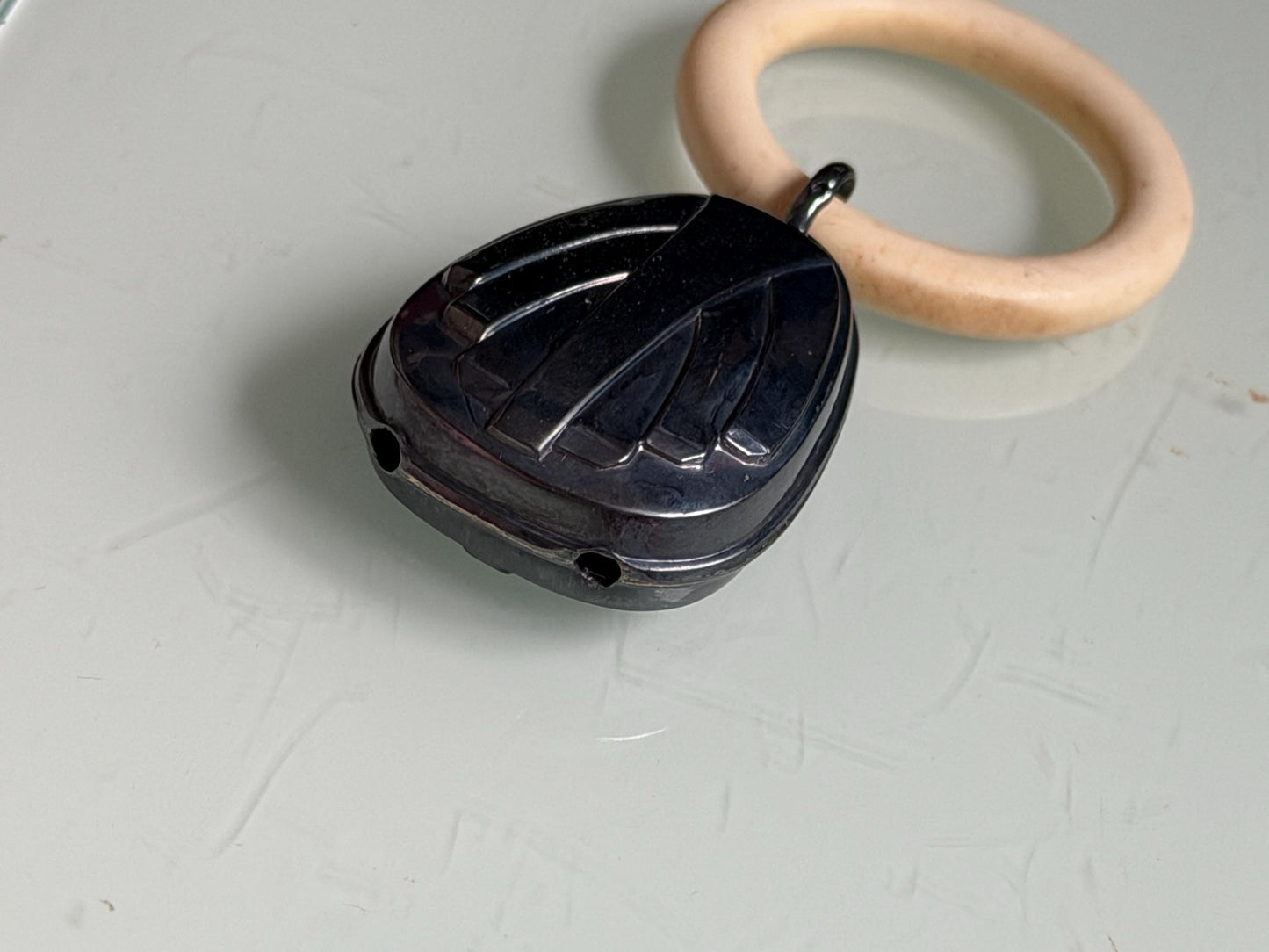 Bijtring, art deco, teething ring antique rattle for babybaby