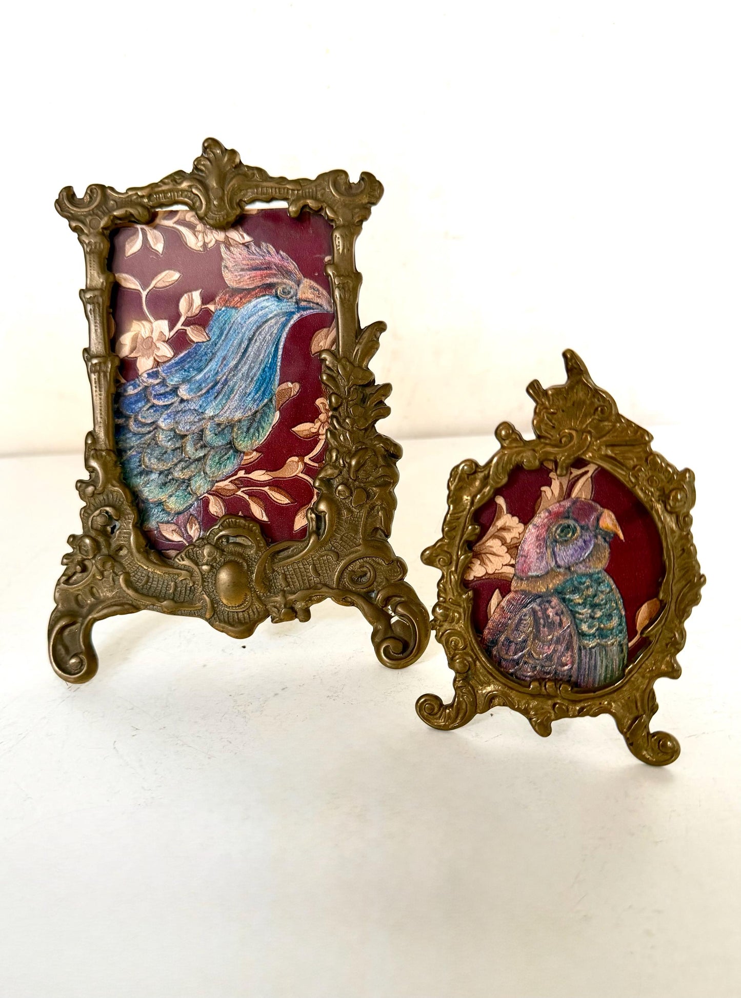 A set of 2 antique photo lists. habsburger antiques Austrian baroque photoframes. austria 19th, or small painting frames