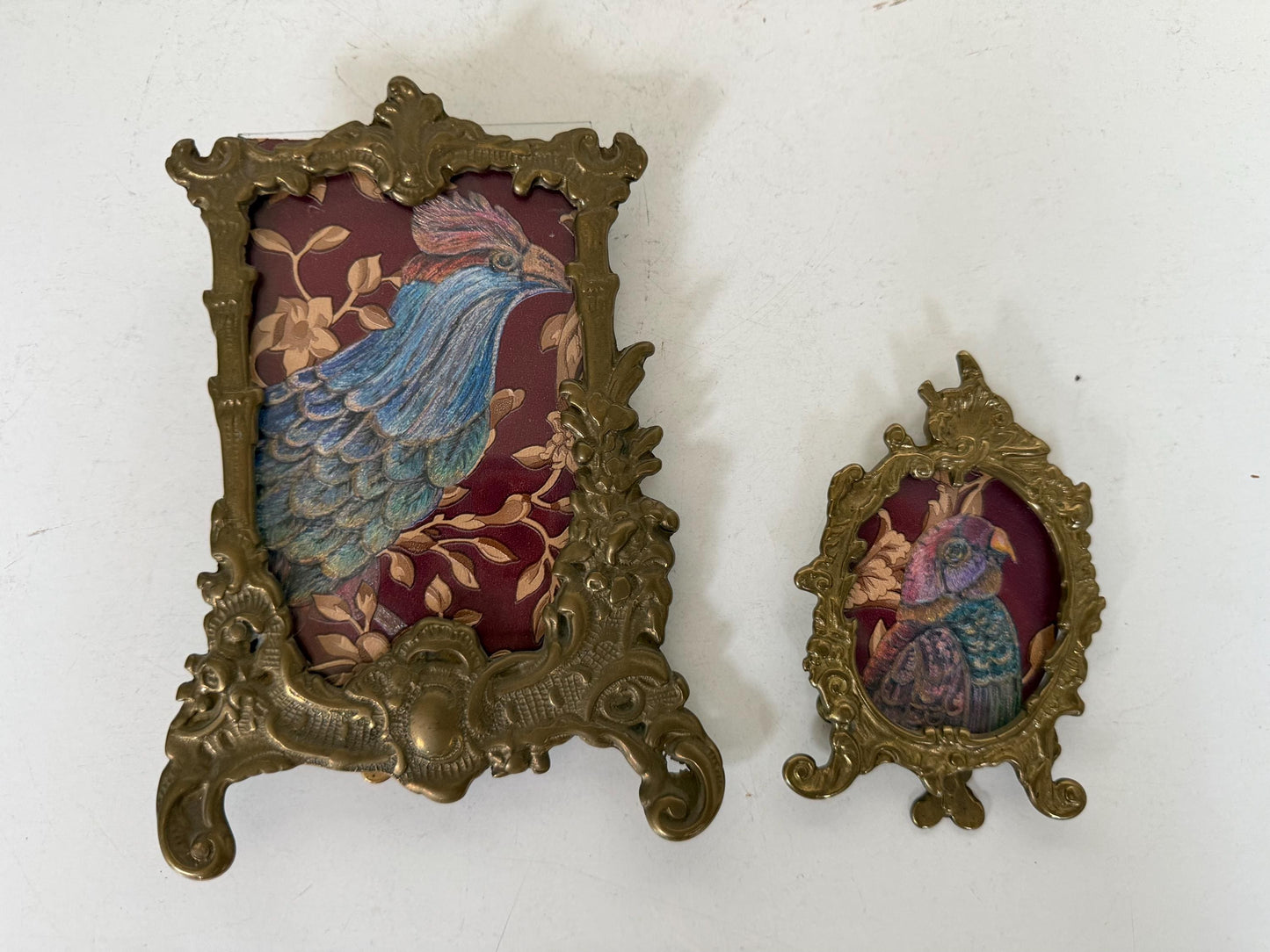A set of 2 antique photo lists. habsburger antiques Austrian baroque photoframes. austria 19th, or small painting frames