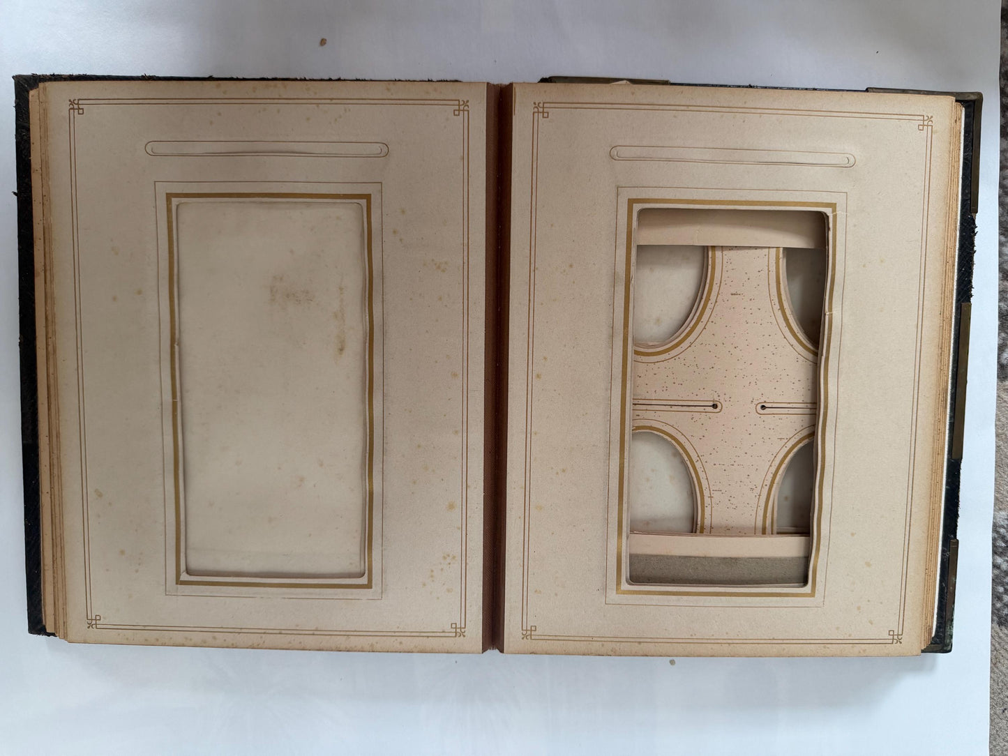 Victorian xl Photo Album, Ornate gold metal Mounts, 19th century. 28 cm.