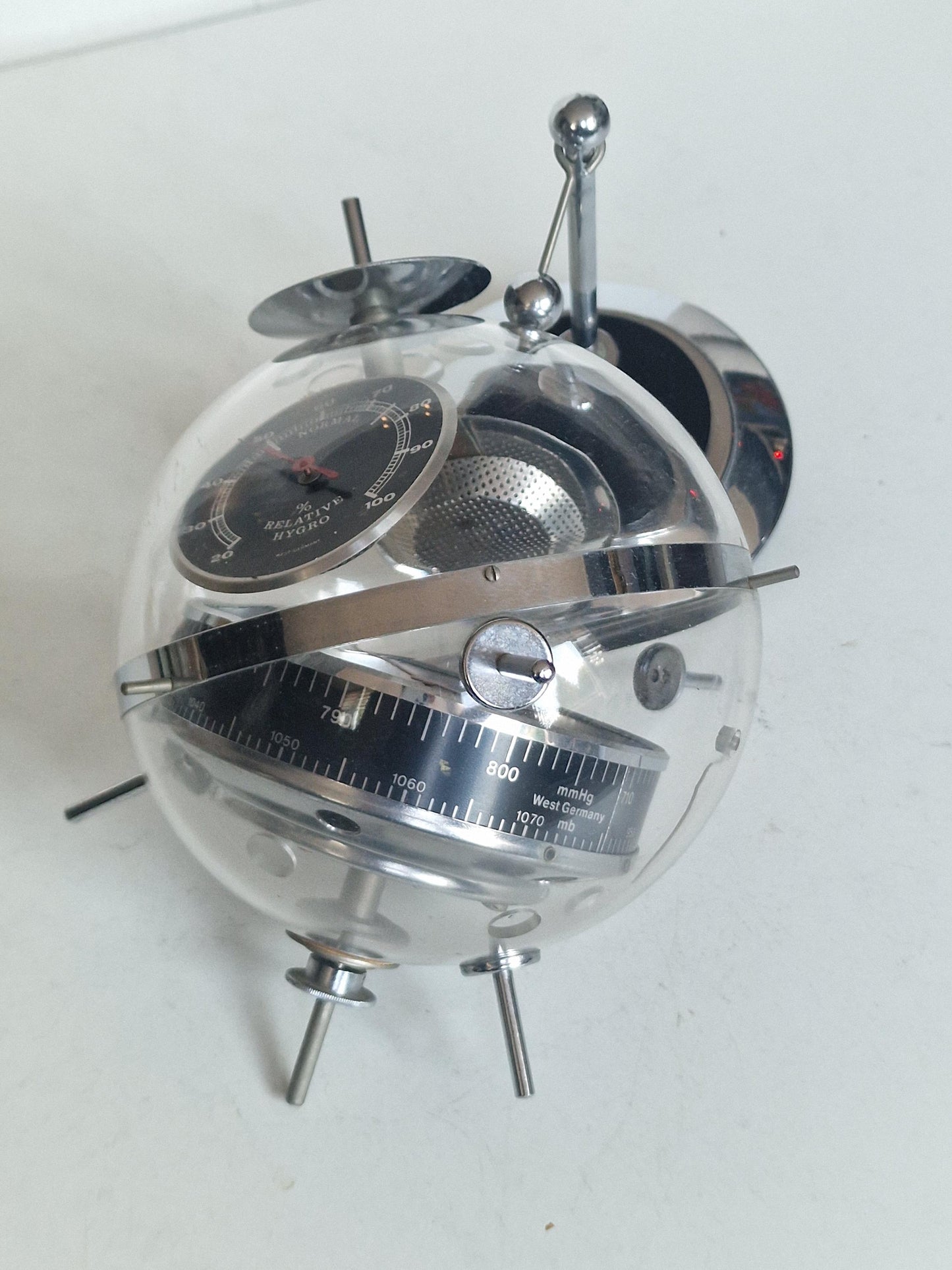 Weather station Space Age SPUTNIK  wall!! Mid Century German modernism 1950s design Barometer Thermometer Hygrometer design weatherstation