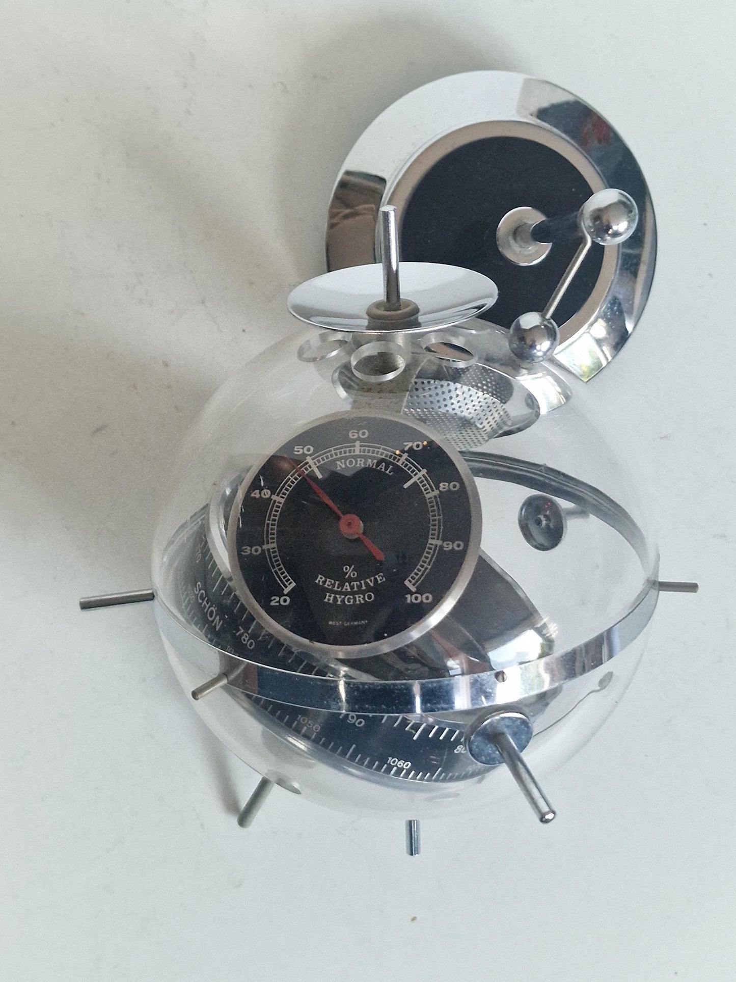 Weather station Space Age SPUTNIK  wall!! Mid Century German modernism 1950s design Barometer Thermometer Hygrometer design weatherstation