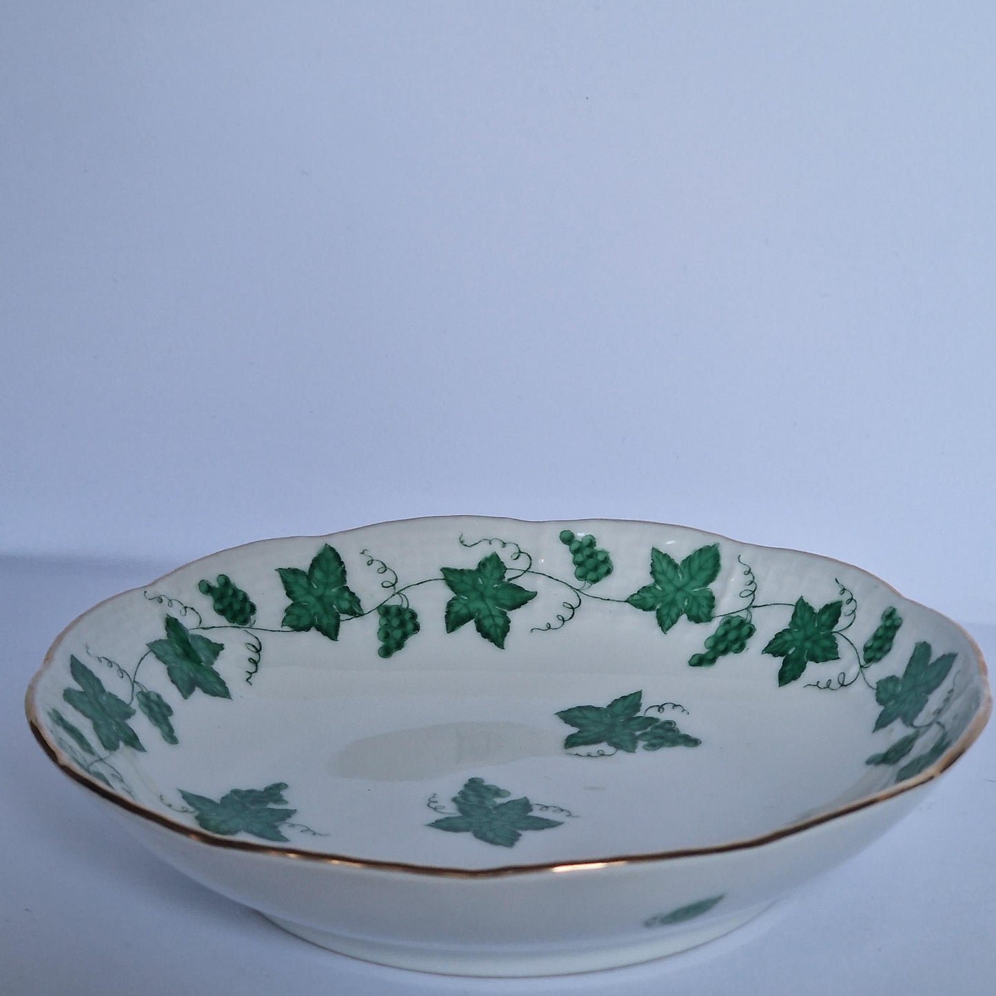 Herend Hungary chocolat presentation dessert coffee dish plus cup saucer Apponyi green Floral Design