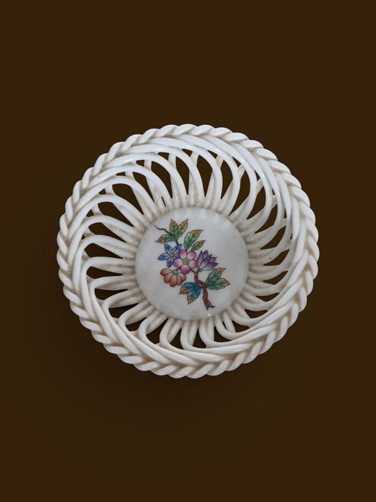 Herend Hungary Openwork Basket