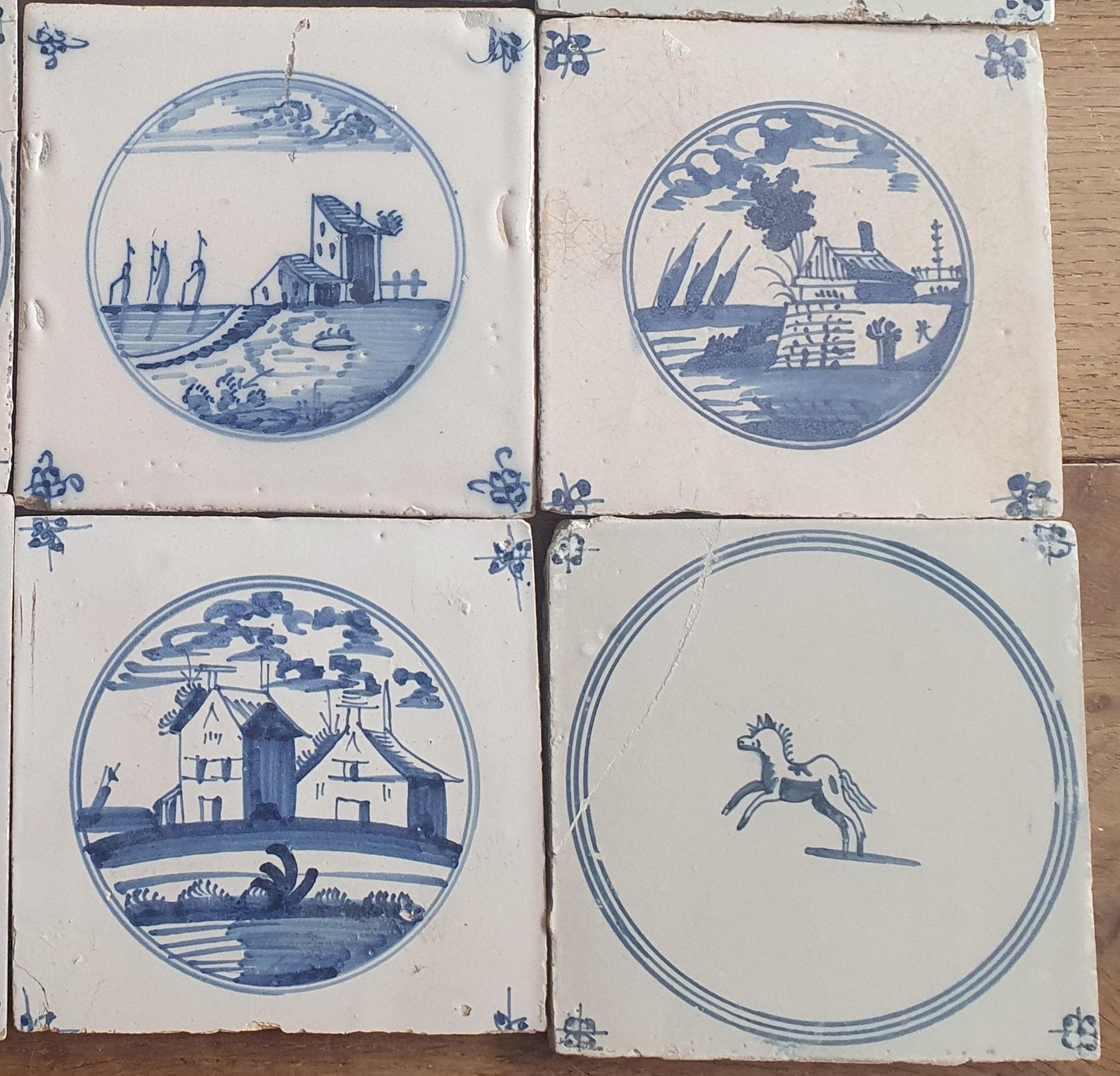 Reserved carolina 16 x Antique Delft Mix Tiles, 18th-19th  Century Dutch Wall Decor. Landscapetile