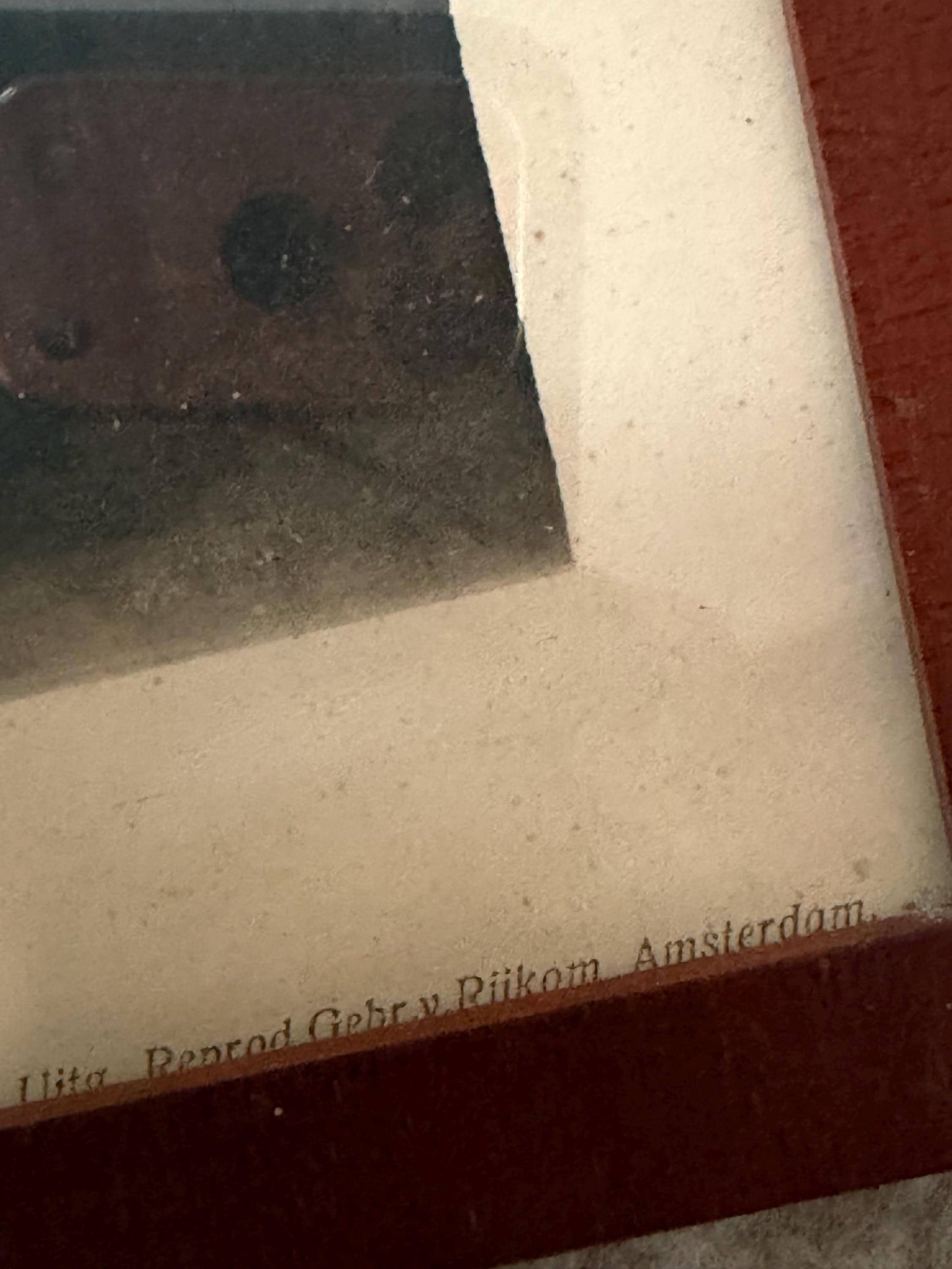 In slaap gesust’, amsterdam antique framed print with mother and child, ‘rocked to sleep’