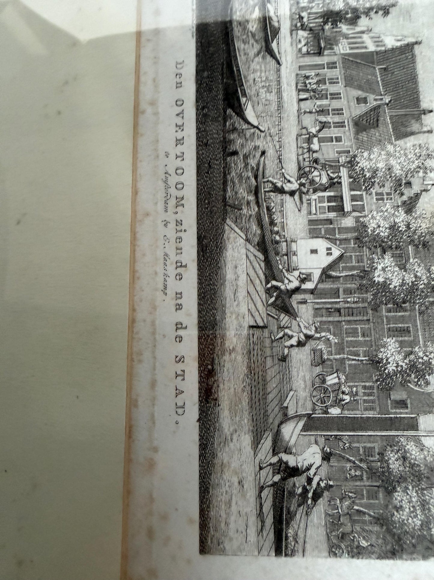 Antique Dutch Engraving – “Den Overtoom, ziende na de Stad” – Amsterdam View