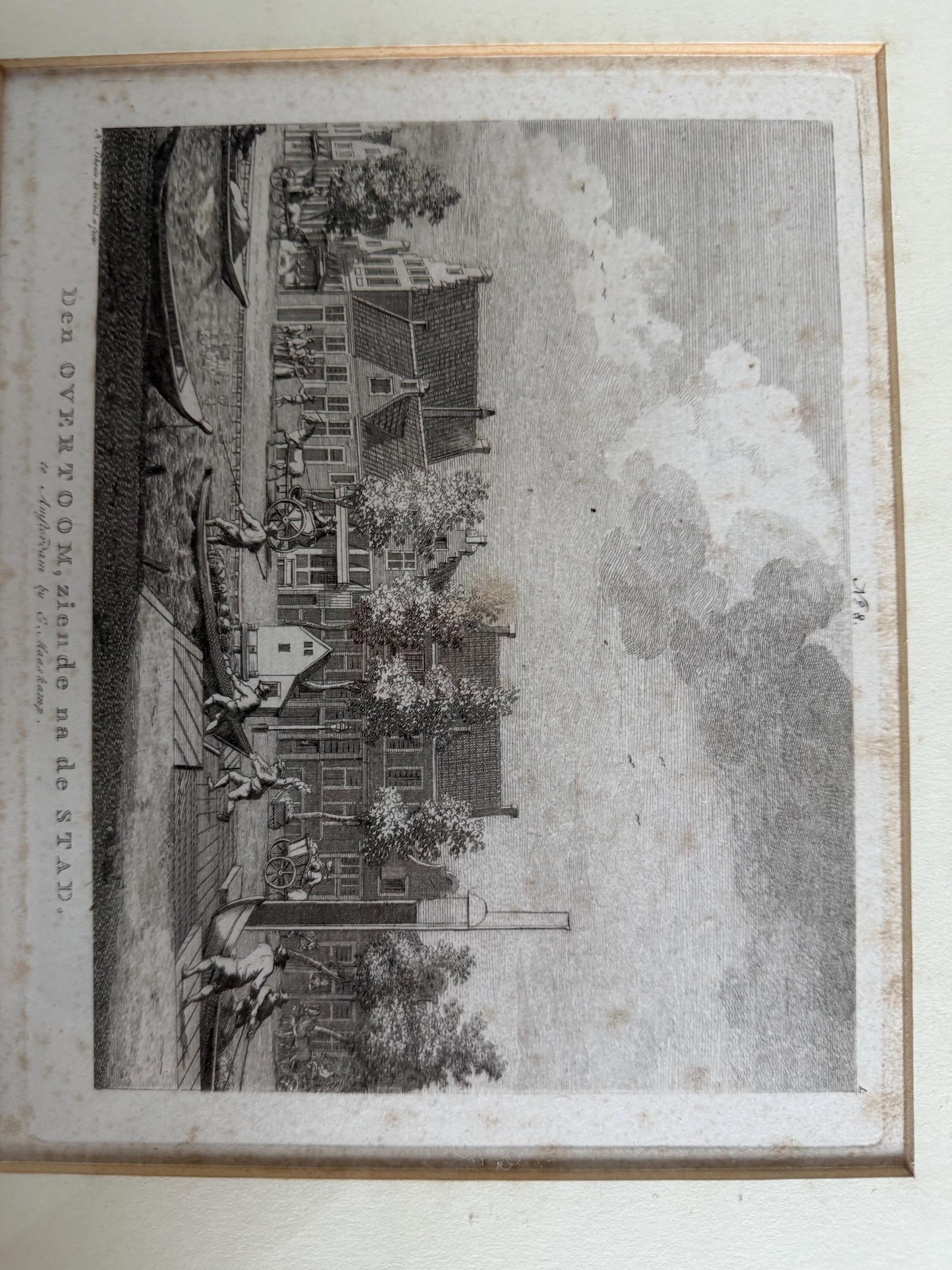 Antique Dutch Engraving – “Den Overtoom, ziende na de Stad” – Amsterdam View
