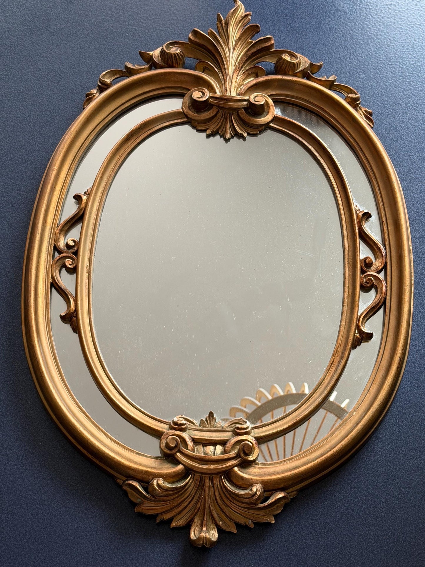 Hollywood regency mirror in rococo style, 1980s, Italy