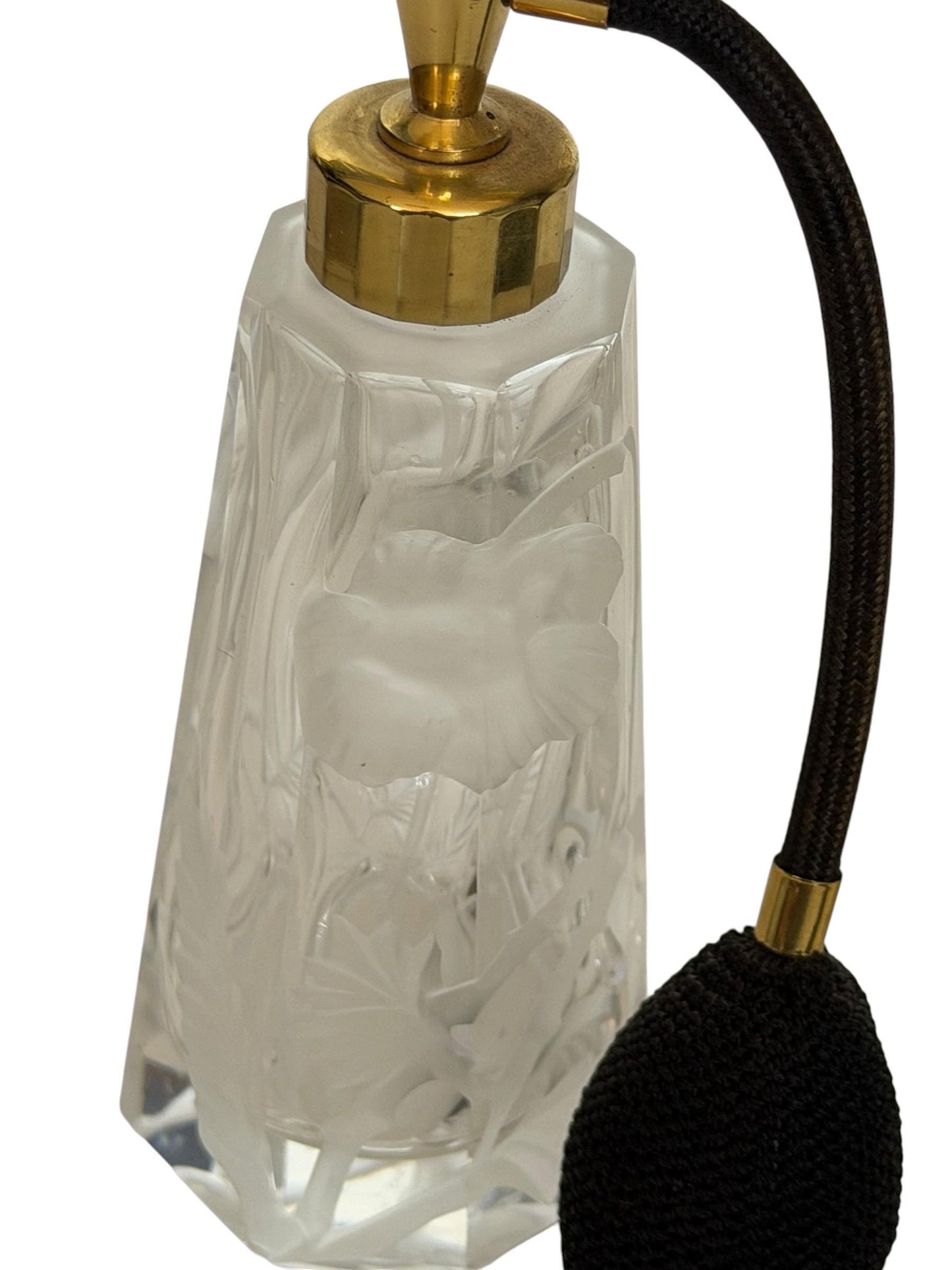2 vintage perfume bottles atomizers crystal