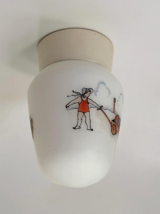 Art Deco Children Glass Ceiling Lamp - Thabur, Niko Fixture baby nursery antique room