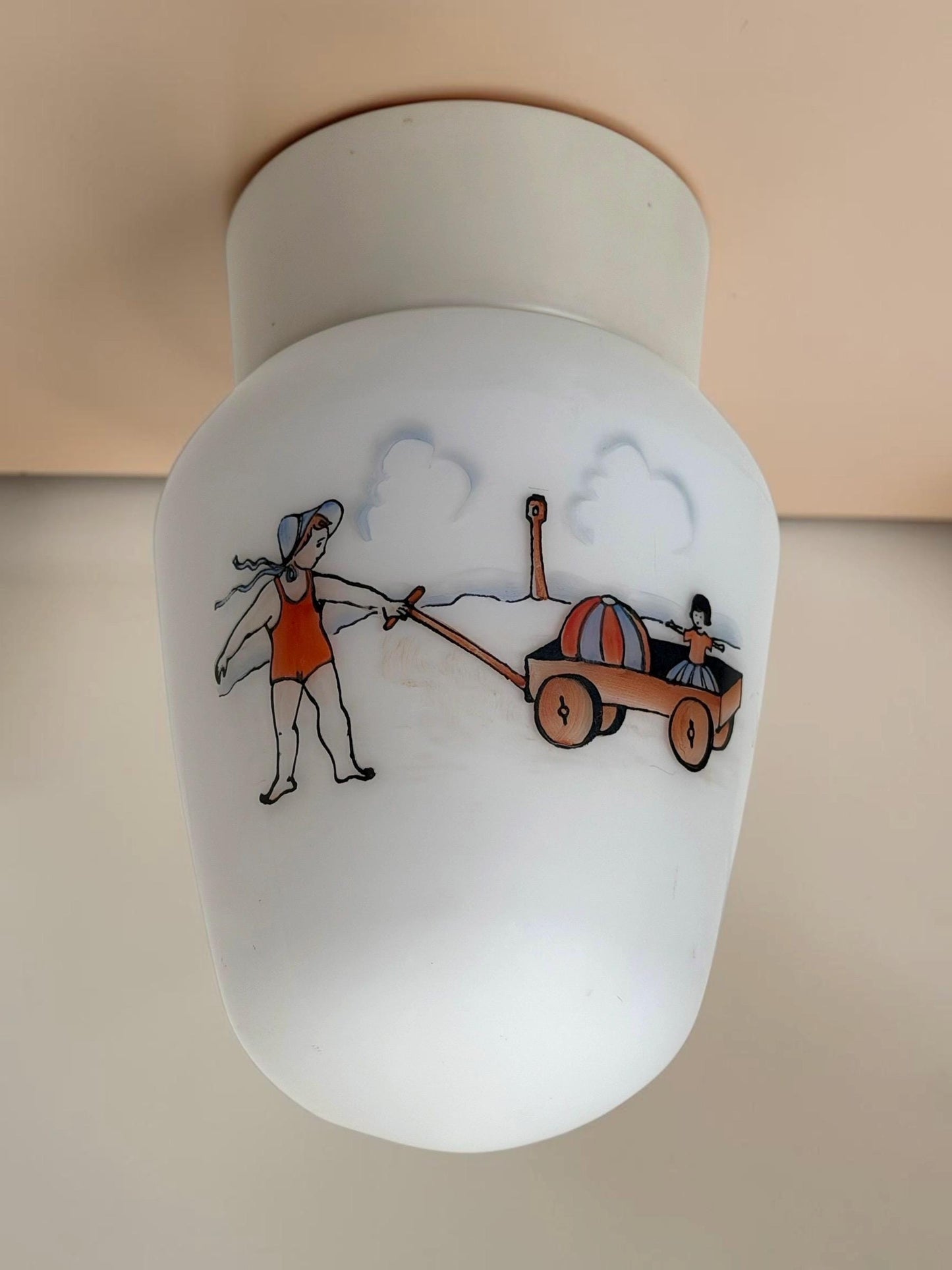 Art Deco Children Glass Ceiling Lamp - Thabur, Niko Fixture baby nursery antique room