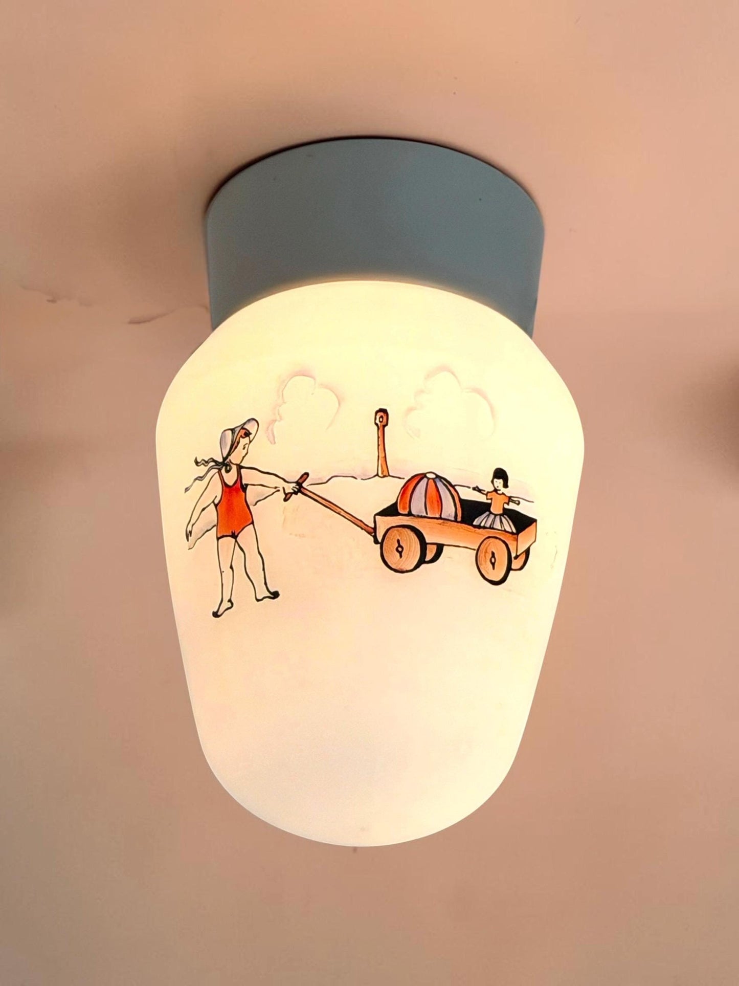 Art Deco Children Glass Ceiling Lamp - Thabur, Niko Fixture baby nursery antique room