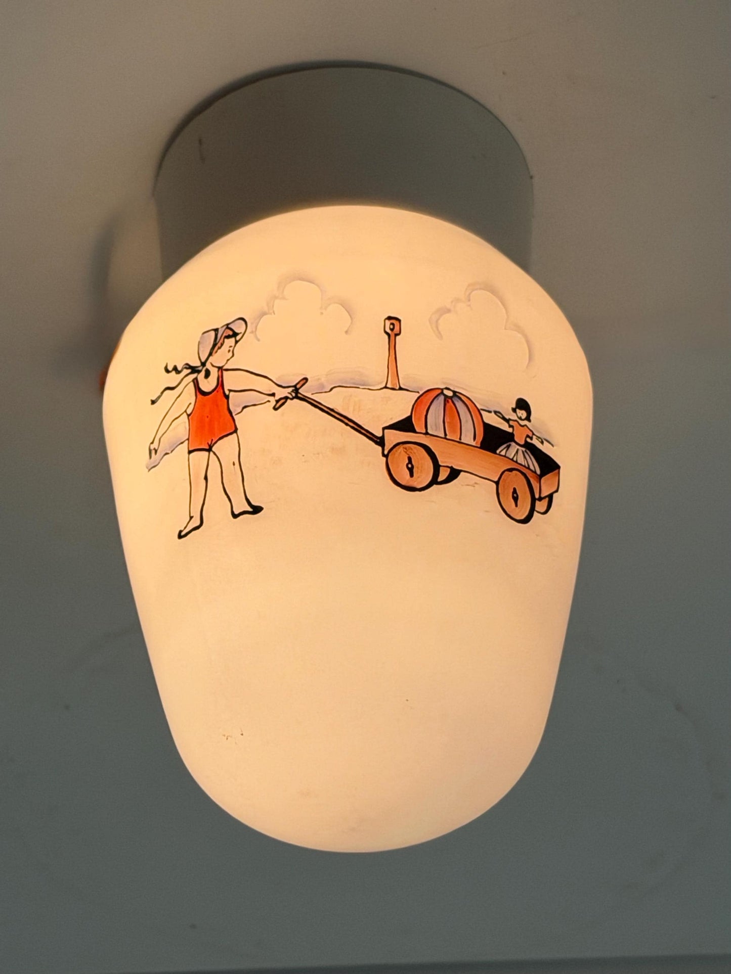 Art Deco Children Glass Ceiling Lamp - Thabur, Niko Fixture baby nursery antique room
