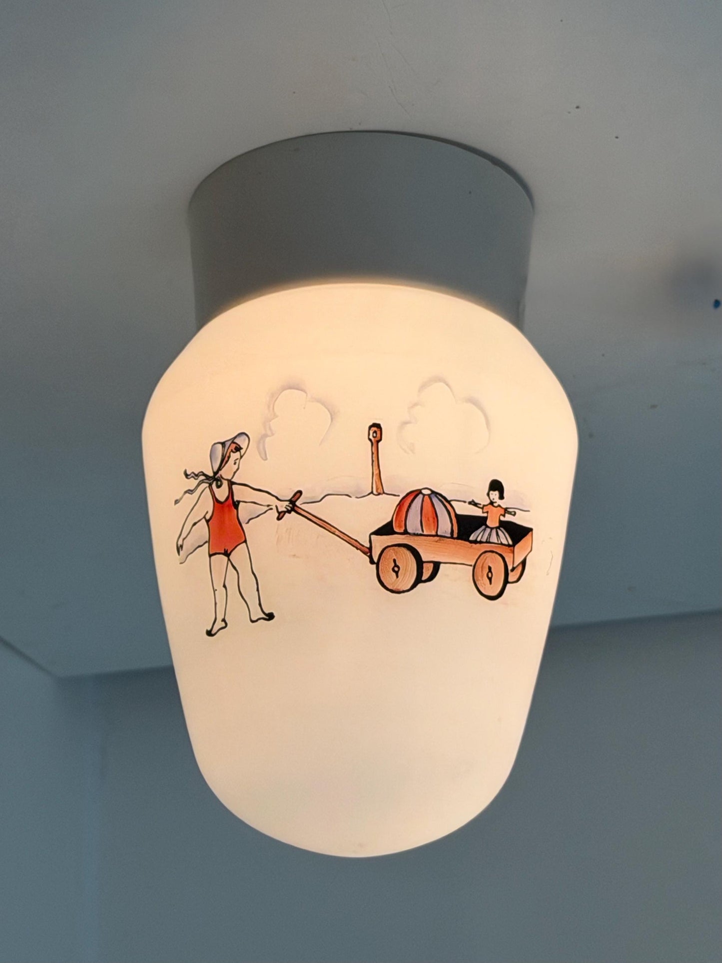 Art Deco Children Glass Ceiling Lamp - Thabur, Niko Fixture baby nursery antique room