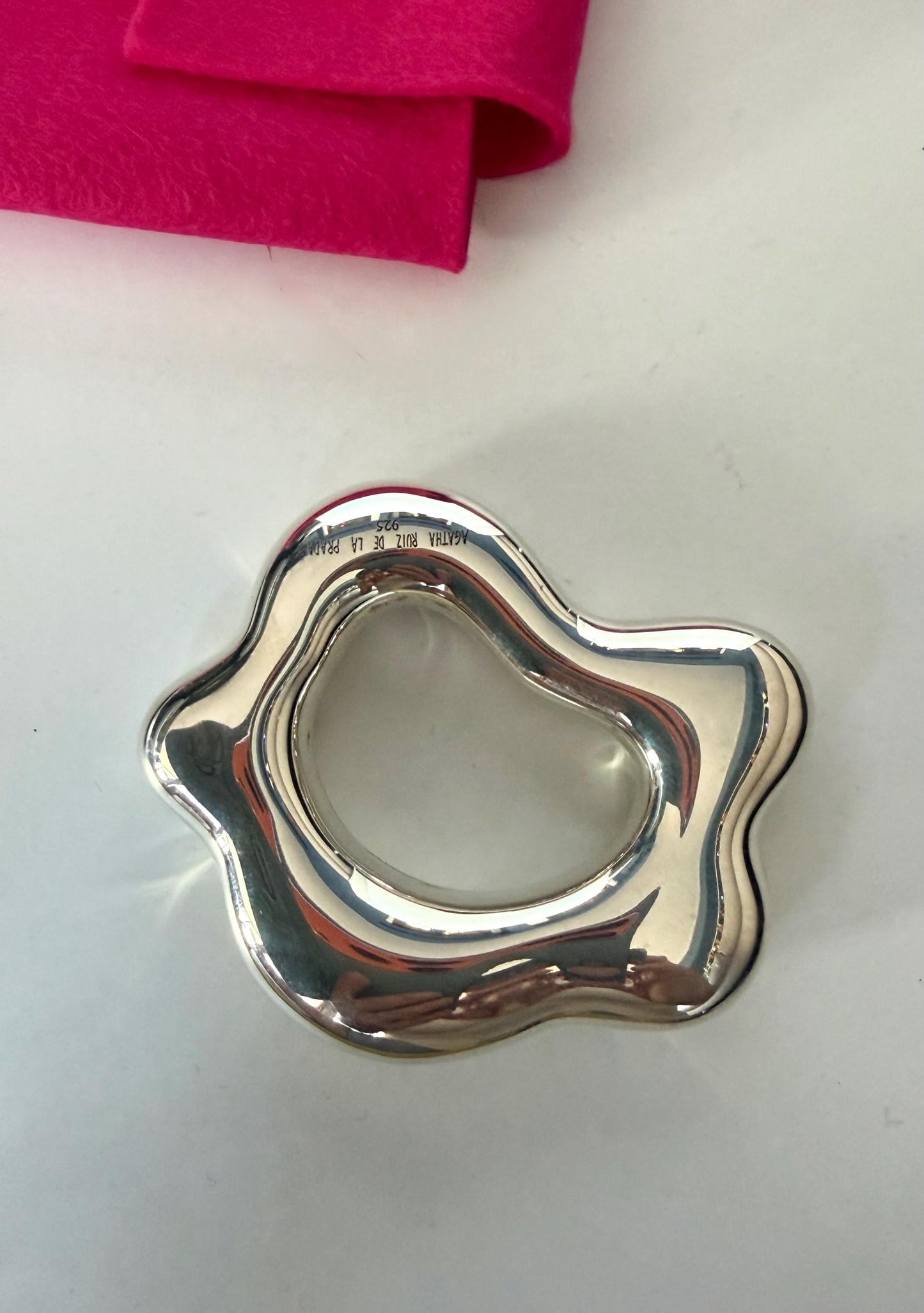 Rammelaar, Vintage Agatha Ruiz de la Prada Sterling Silver 925 Baby Rattle – Designer Newborn Gift – Original Box, vintage, unused