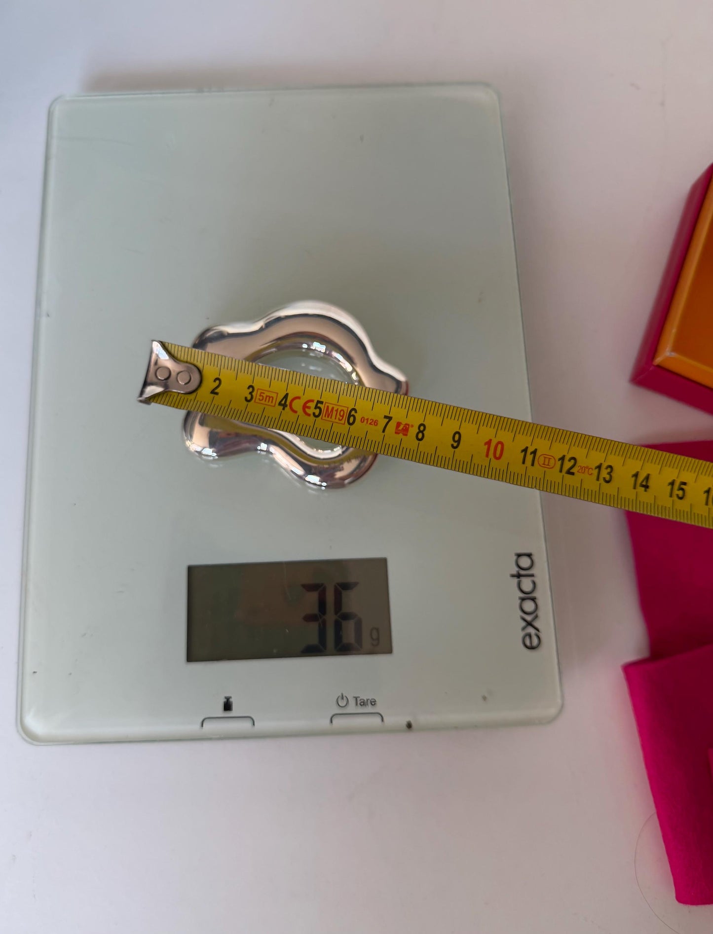 Rammelaar, Vintage Agatha Ruiz de la Prada Sterling Silver 925 Baby Rattle – Designer Newborn Gift – Original Box, vintage, unused