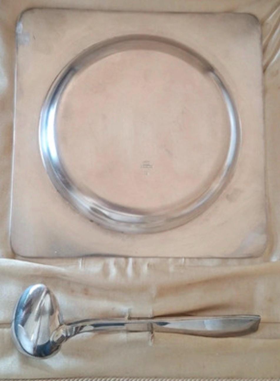 Vintage Christofle Silver Plated Baby Bowl and Spoon Set Original Presentation Box France Christening shower Gift nursery