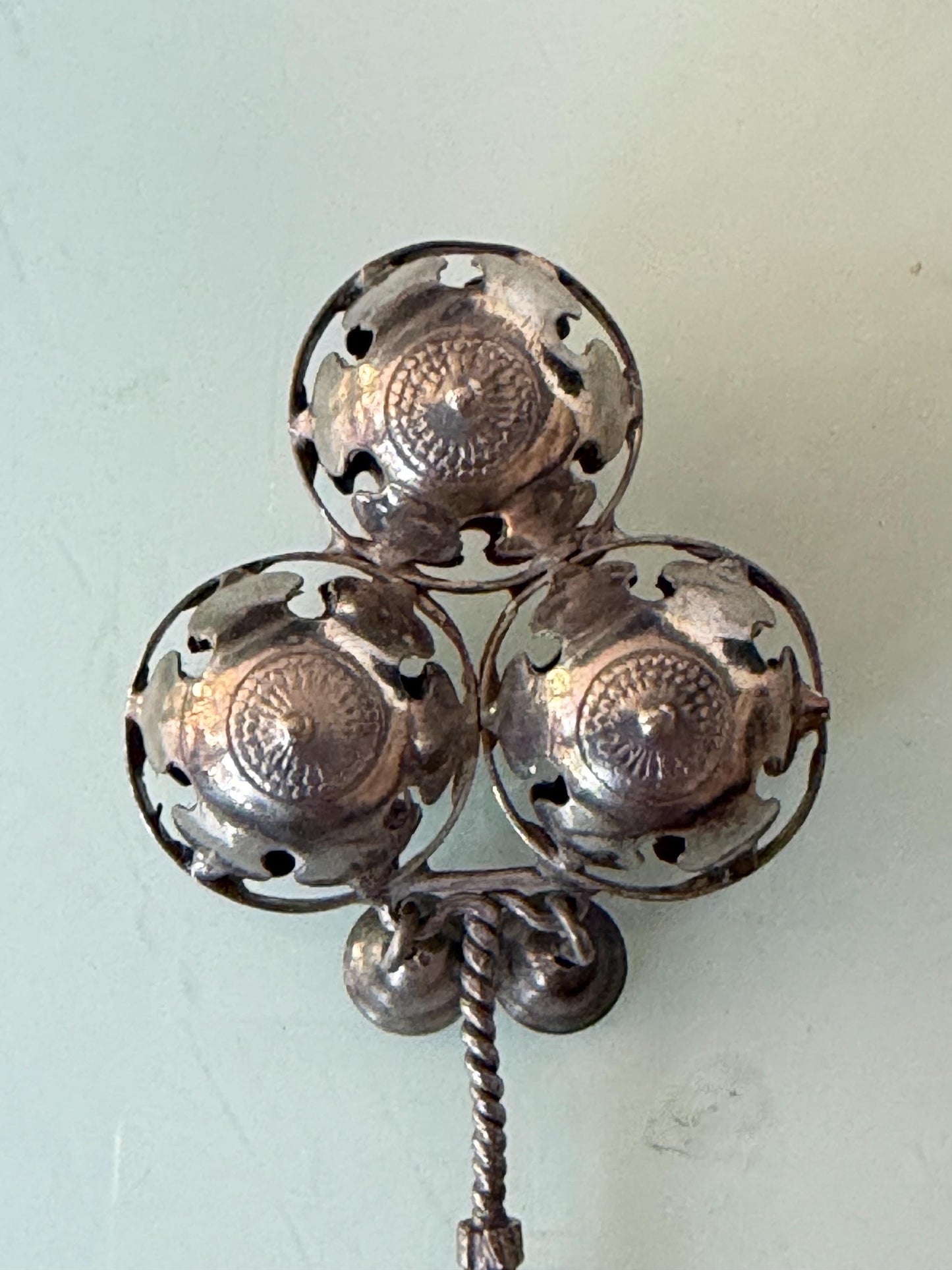 Antique European Silver Baby Rattle Three Bells 19th Century baby Toy nursey child shower gift