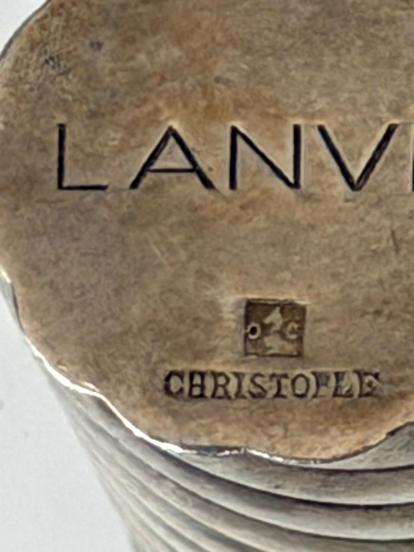 Art Deco Lanvin Paris Perfume Flask by Christofle Silver Plated France c.1930