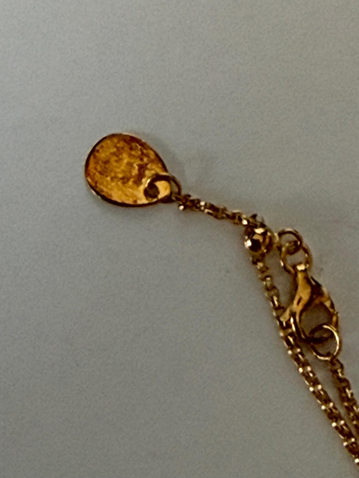 FABERGE Sterling Silver Rose Gold Charm necklace with 3 pendants, Fabergé
