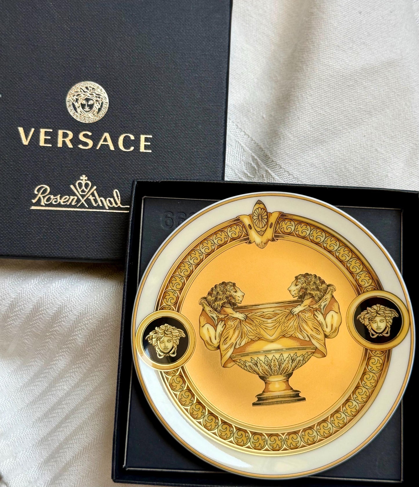 Versace x Rosenthal, Original Rosenthal for Versace porcelain tray from the “Prestige Gala” collection
