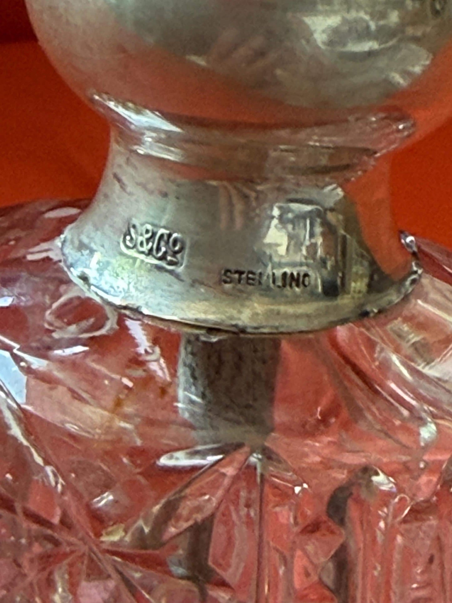 Antique Sterling Silver Crystal Vanity Set Edwardian Perfume Bottles atomizer Cut Glass Dressing Table Set