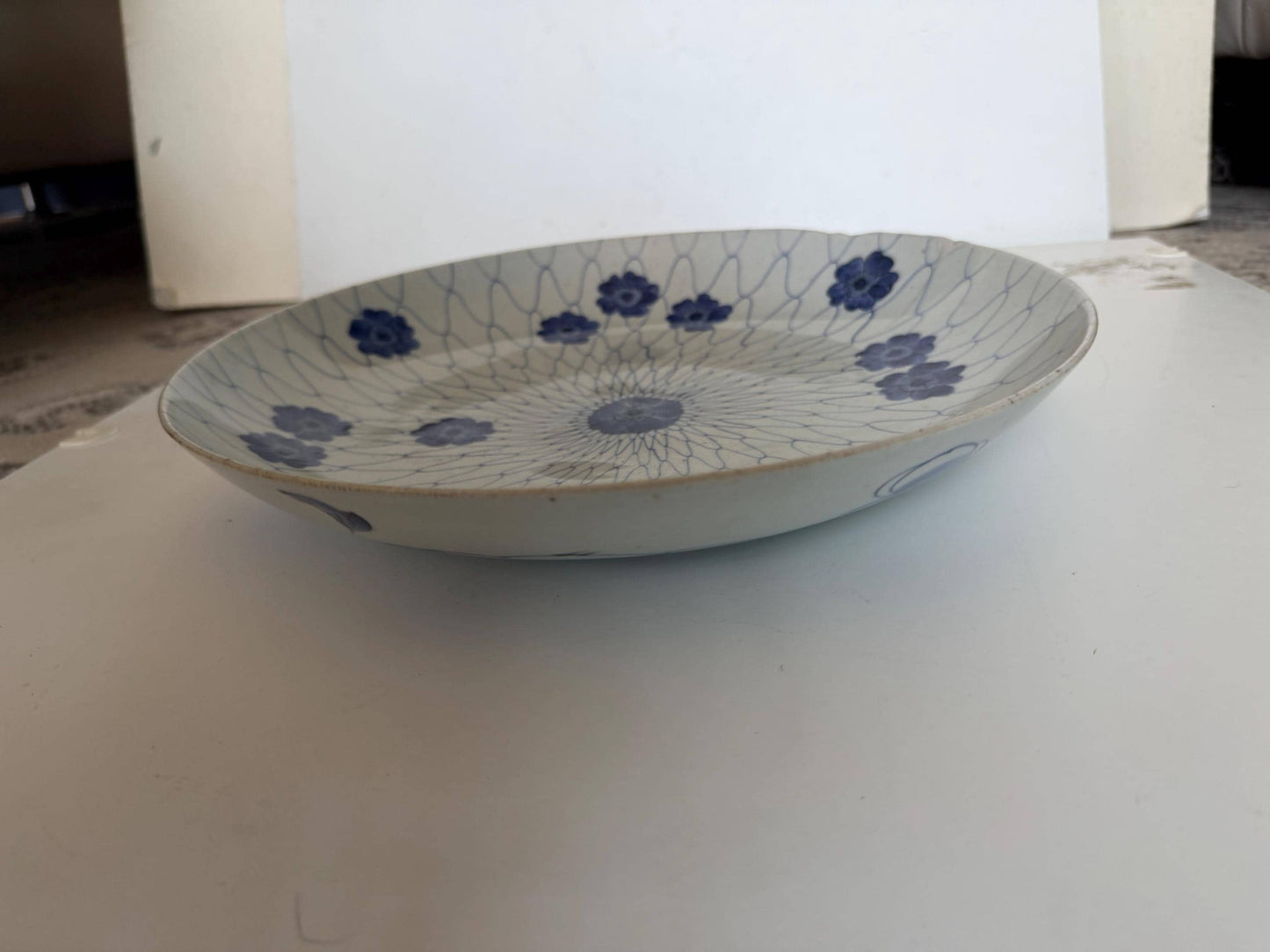 A Large Antique 18th Century Edo Arita Porcelain Plate - Blue and White Japanese - 33 cm